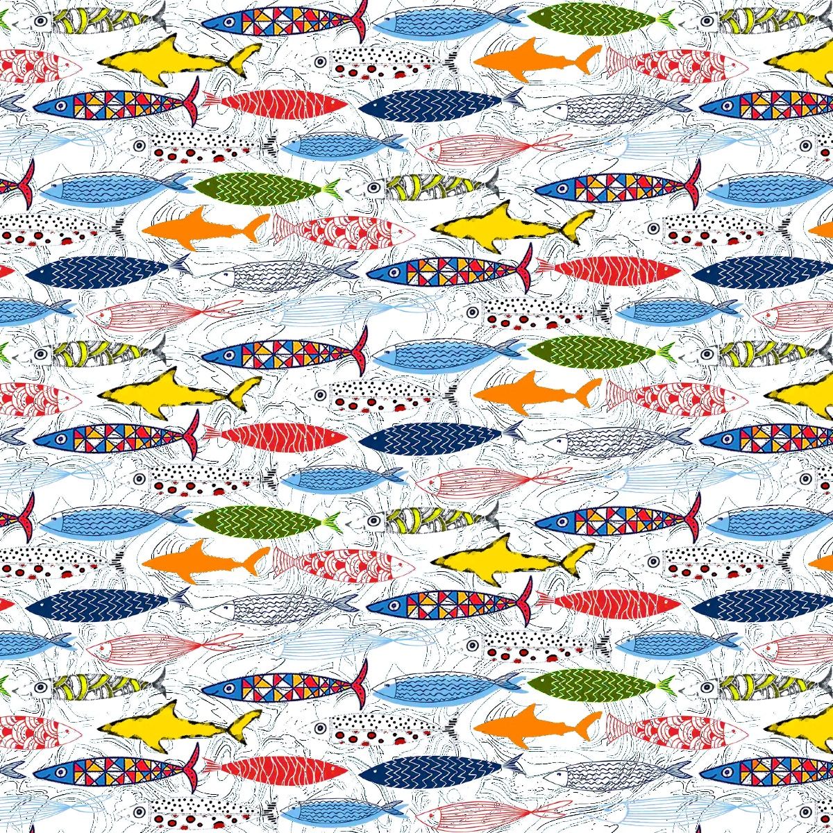44" Wide 100% Cotton No Stretch Quilting Fabric-Printed Designs for Sewing, Clothing, Crafts, Accessories, Home Decor,  and DIY Projects (Quilting Fabric- Under Water Collection)