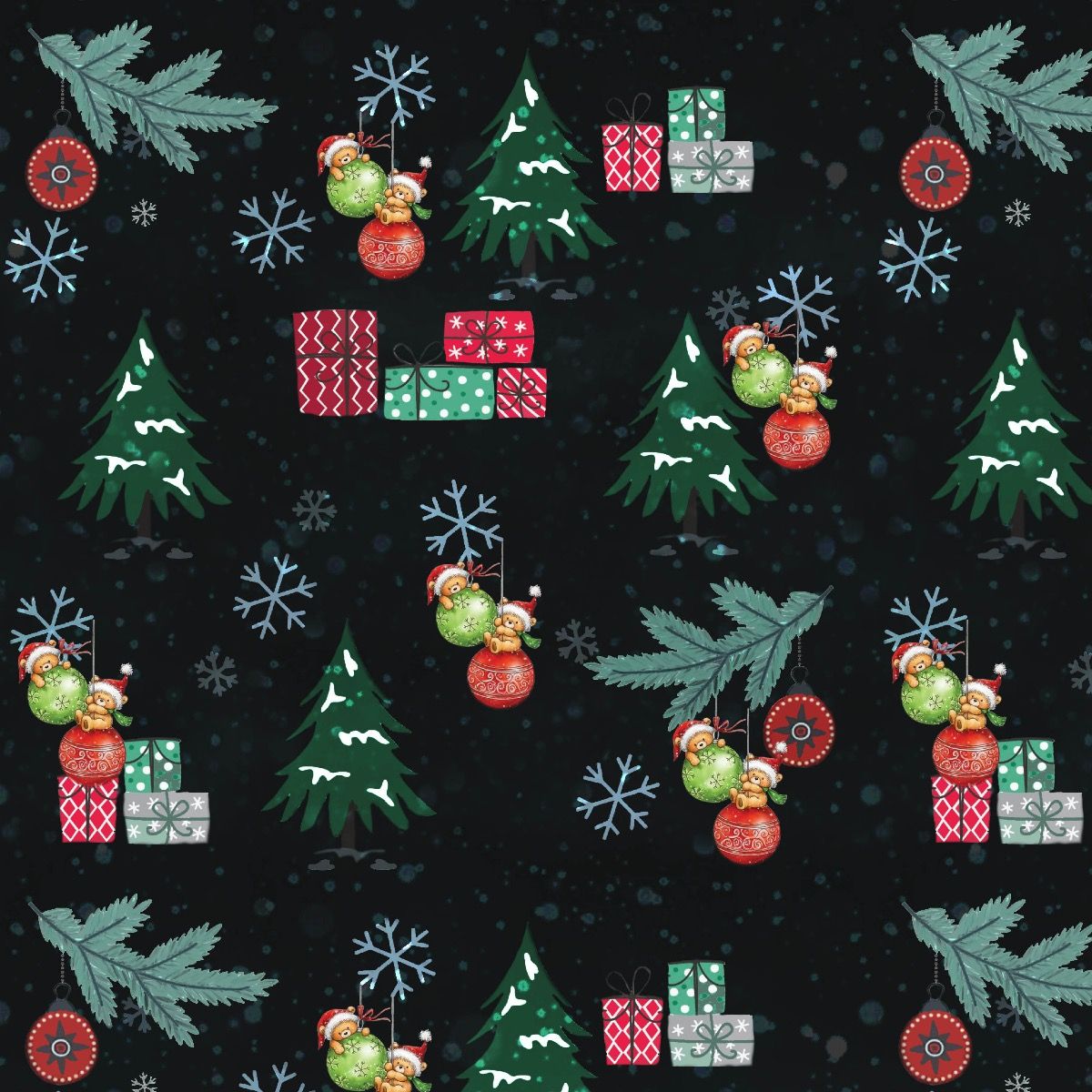 44" Wide 100% Cotton No Stretch Quilting Fabric-Printed Designs for Sewing, Clothing, Crafts, Accessories, Home Decor, and DIY Projects (Quilting Fabric-Christmas Collection)