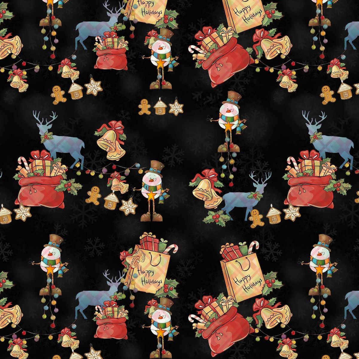 44" Wide 100% Cotton No Stretch Quilting Fabric-Printed Designs for Sewing, Clothing, Crafts, Accessories, Home Decor, and DIY Projects (Quilting Fabric-Christmas Collection)