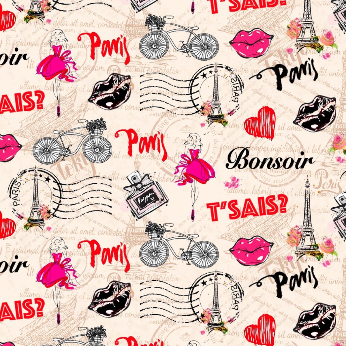 44" Wide 100% Cotton No Stretch Quilting Fabric-Printed Designs for Sewing, Clothing, Crafts, Accessories, Home Decor, and DIY Projects (Quilting Fabric- Paris Collection)