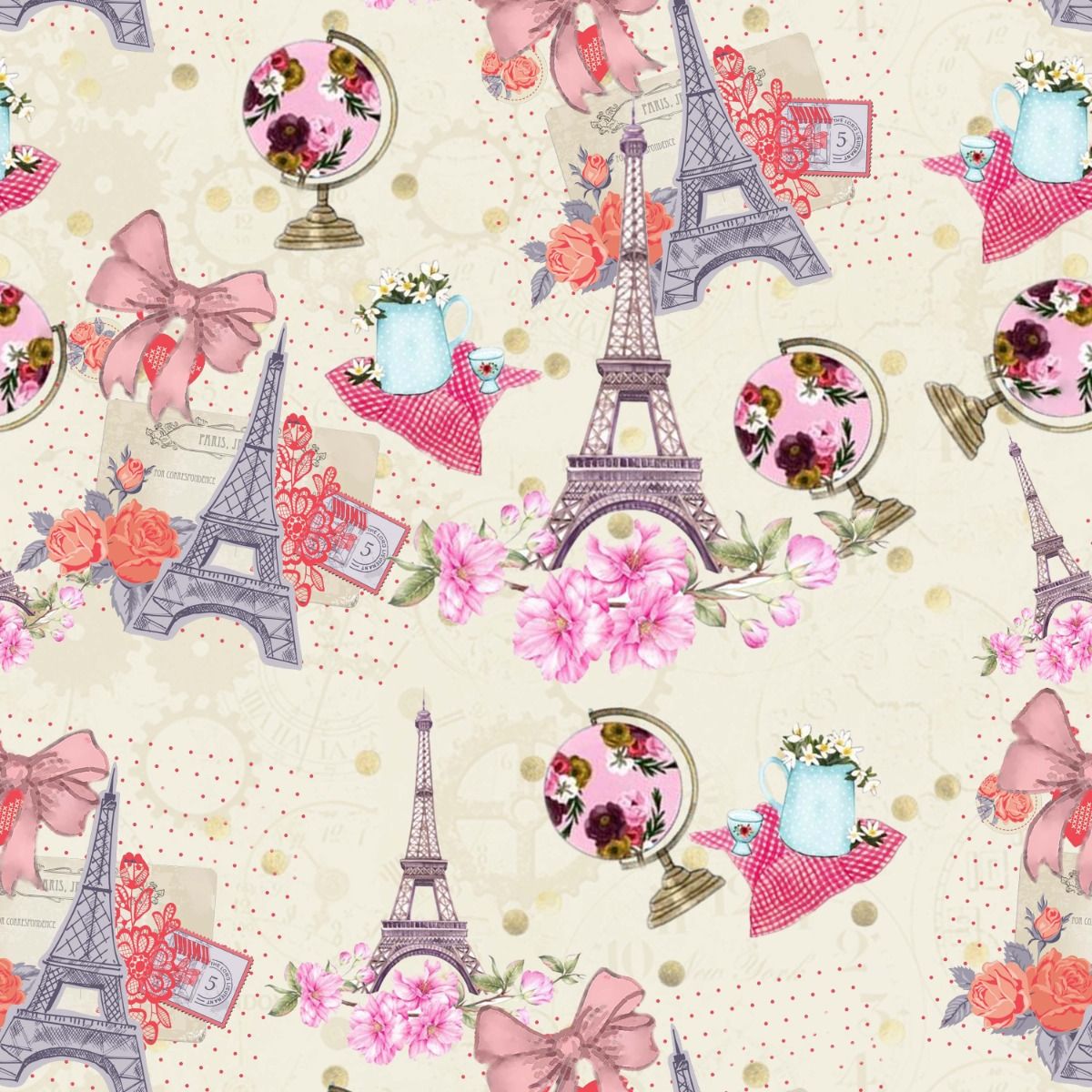 44" Wide 100% Cotton No Stretch Quilting Fabric-Printed Designs for Sewing, Clothing, Crafts, Accessories, Home Decor, and DIY Projects (Quilting Fabric- Paris Collection)