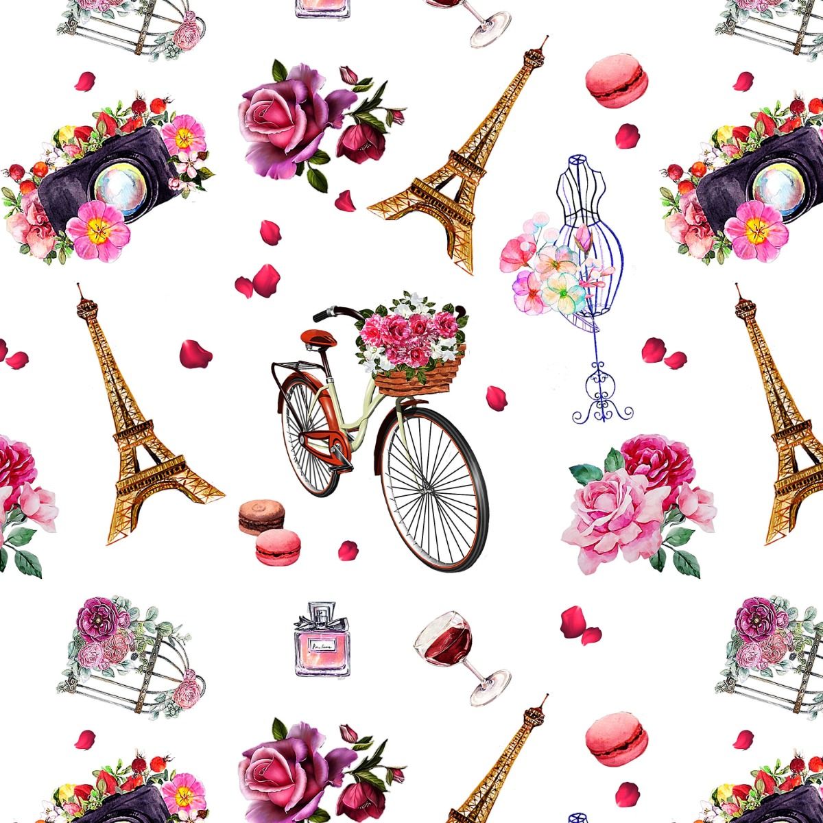 44" Wide 100% Cotton No Stretch Quilting Fabric-Printed Designs for Sewing, Clothing, Crafts, Accessories, Home Decor, and DIY Projects (Quilting Fabric- Paris Collection)