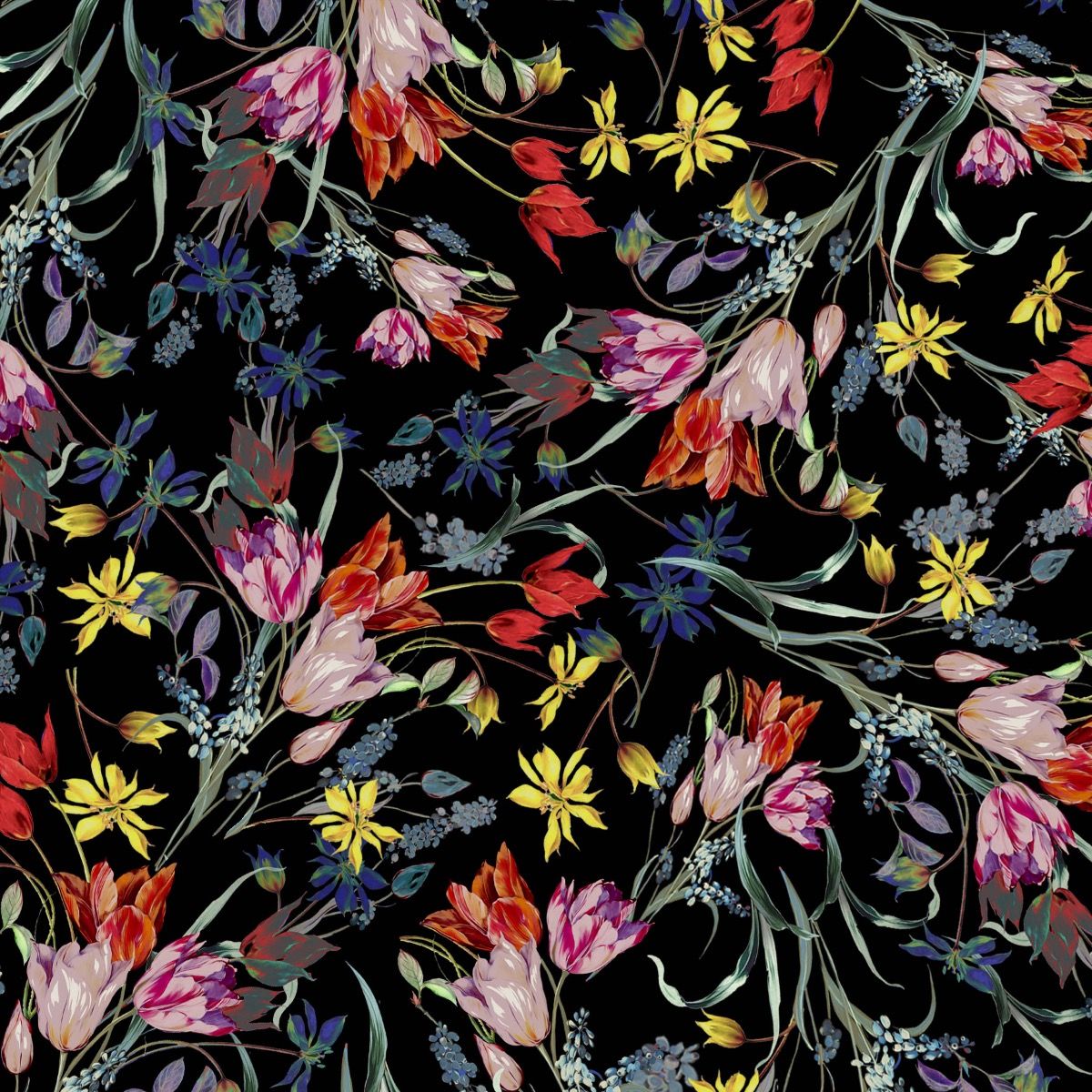 44" Wide 100% Cotton No Stretch Quilting Fabric-Printed Designs for Sewing, Clothing, Crafts, Accessories, Home Decor, and DIY Projects (Quilting Fabric- Floral Collection)
