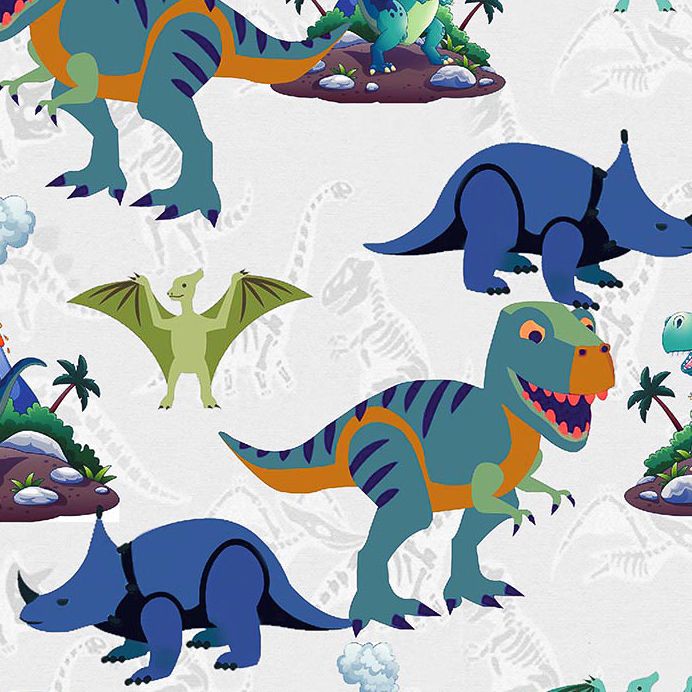 44" Wide 100% Cotton No Stretch Quilting Fabric-Printed Designs for Sewing, Clothing, Crafts, Accessories, Home Decor,  and DIY Projects (Quilting Fabric- Dino's Collection)
