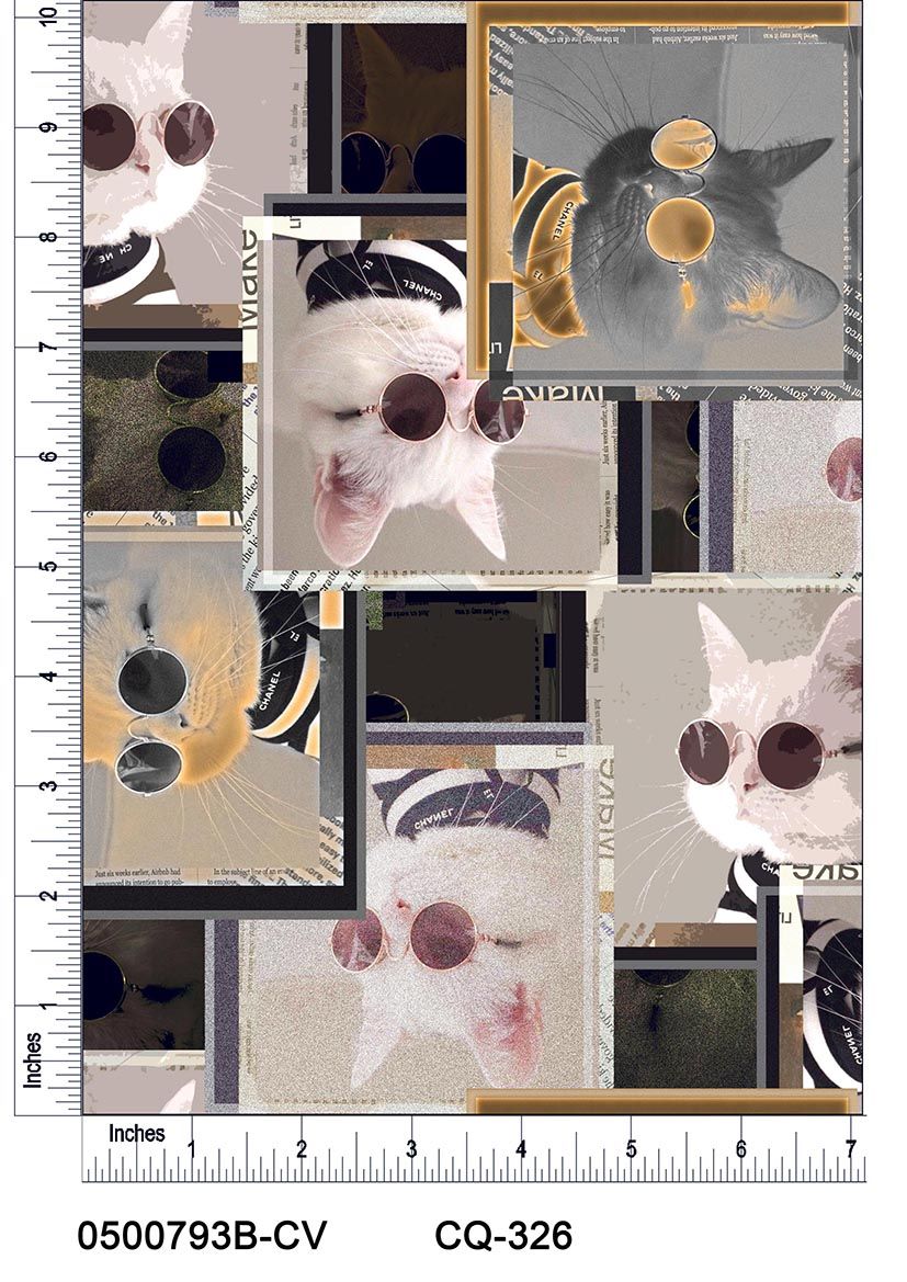 44" Wide 100% Cotton No Stretch Quilting Fabric-Printed Designs for Sewing, Clothing, Crafts, Accessories, Home Decor,  and DIY Projects (Quilting Fabric- Cats Collection)