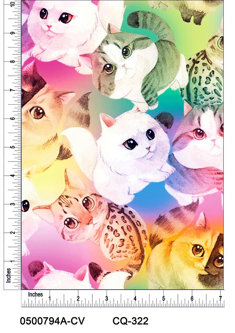 44" Wide 100% Cotton No Stretch Quilting Fabric-Printed Designs for Sewing, Clothing, Crafts, Accessories, Home Decor,  and DIY Projects (Quilting Fabric- Cats Collection)