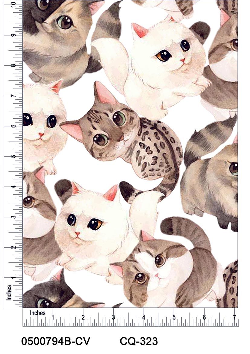 44" Wide 100% Cotton No Stretch Quilting Fabric-Printed Designs for Sewing, Clothing, Crafts, Accessories, Home Decor,  and DIY Projects (Quilting Fabric- Cats Collection)