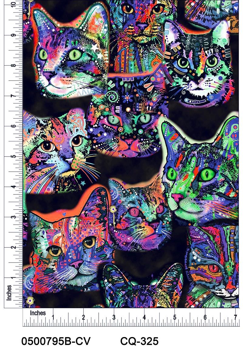 44" Wide 100% Cotton No Stretch Quilting Fabric-Printed Designs for Sewing, Clothing, Crafts, Accessories, Home Decor,  and DIY Projects (Quilting Fabric- Cats Collection)