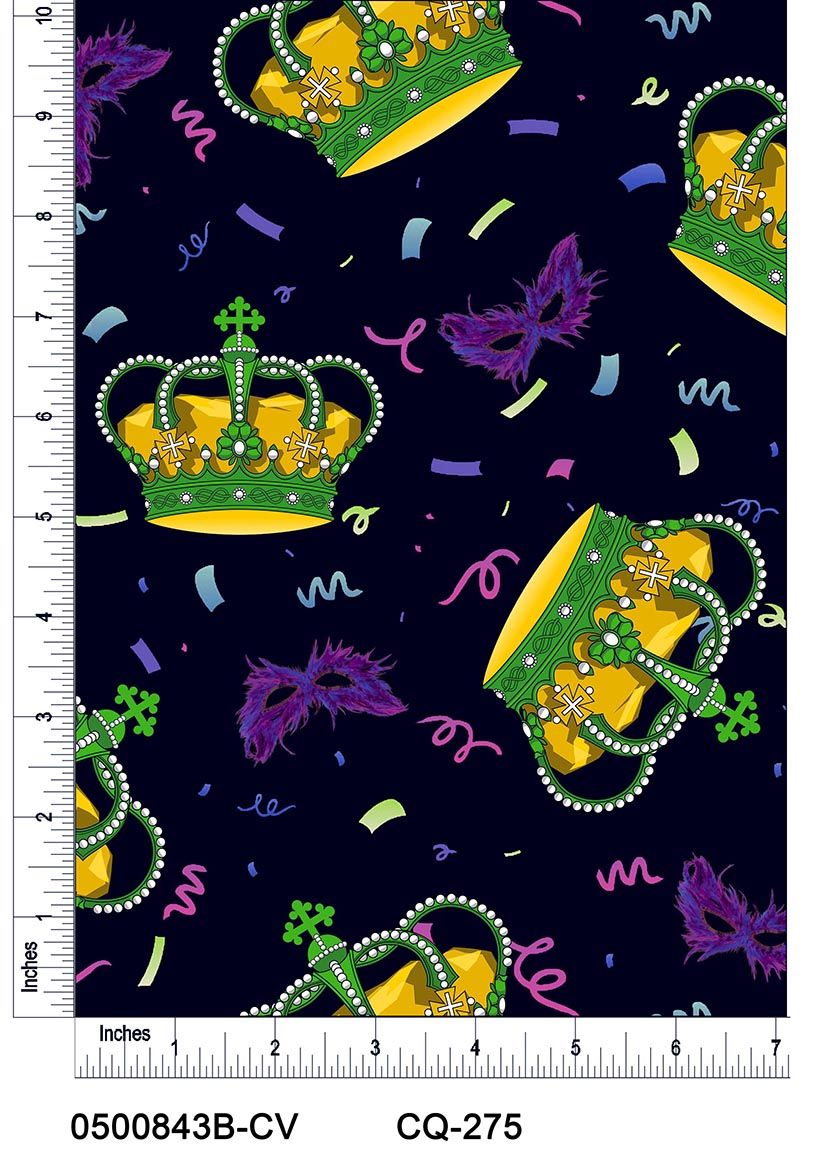 44" Wide 100% Cotton No Stretch Quilting Fabric-Printed Designs for Sewing, Clothing, Crafts, Accessories, Home Decor, and DIY Projects (Quilting Fabric- Mardi Gras Collection)
