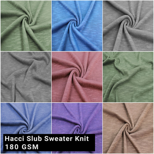 Multicolor Hacci Slub Sweater Knit Fabric by the Yard -180 GSM - SKU 13387