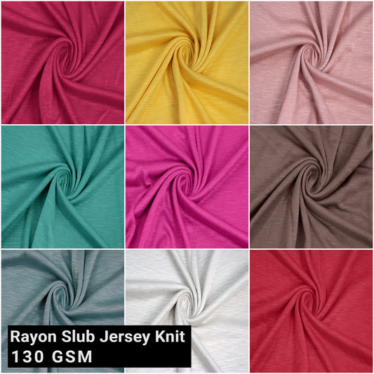 Multicolor Apparel, Baby Clothing, School Projects, Party Decorations & DIY Fabric By The Yard (130 GSM) - 60" Wide 100% Rayon Slub Jersey Knit, Lightweight, 2-Way Stretch, Lightweight and Breathable - SKU 13412
