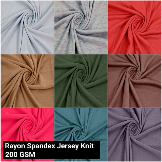 Multicolor Apparel,  Accessories, Maternity & Decorations Fabric by the Yard - 200GSM, 60" Wide Rayon Spandex Jersey Knit, Medium Weight -Soft & Breathable,  4-Way Stretch - SKU 406