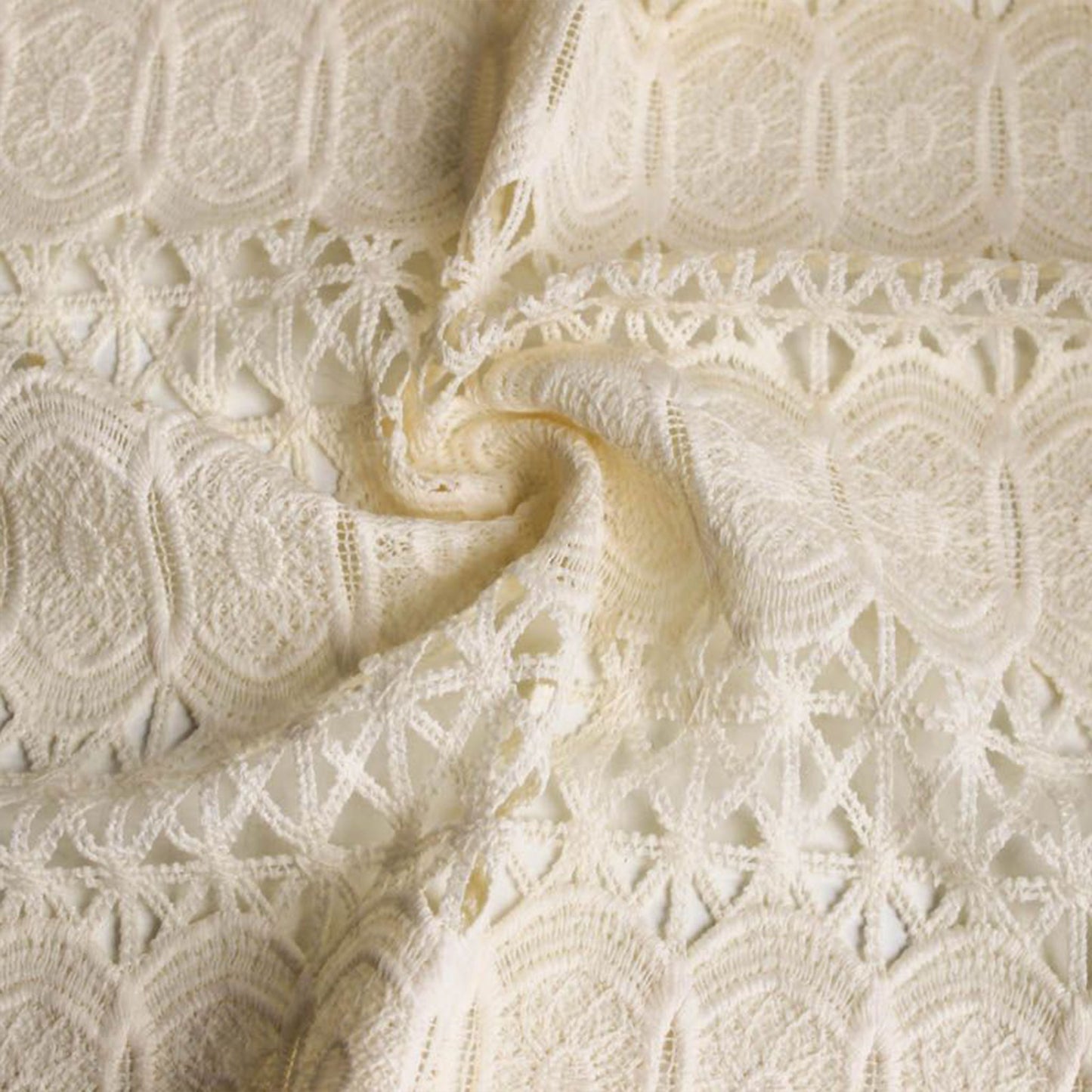47" wide 100% Polyester Chemical Lace Fabric 270GSM - DARLA Pattern (SKU-662)