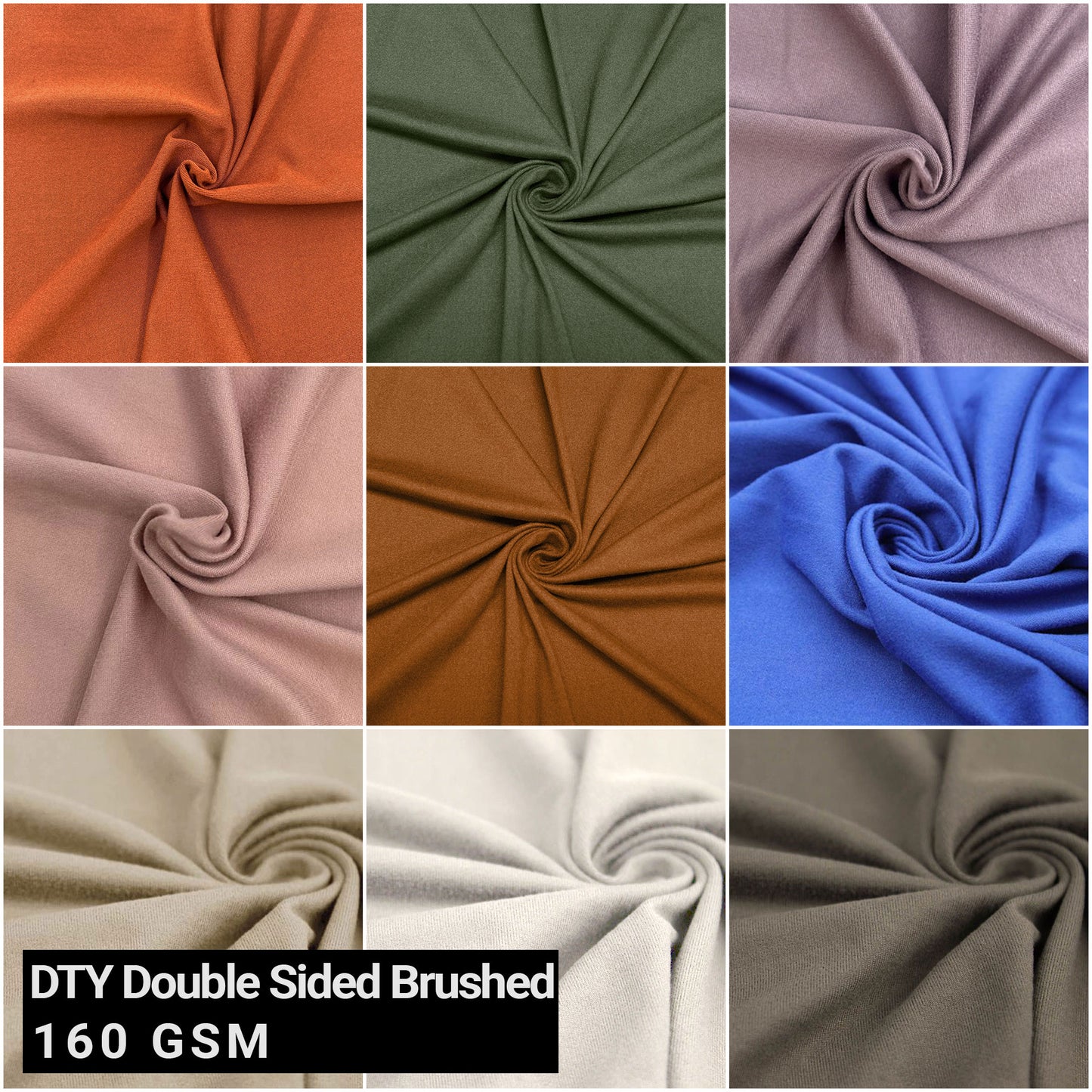 Multicolor Apparel, Activewear, Accessories, Scarves & Crafts Fabric By The Yard (160 GSM) - 59" Wide DTY Double-Sided Brushed Fabric, Lightweight, Stretchy & Breathable - SKU 668
