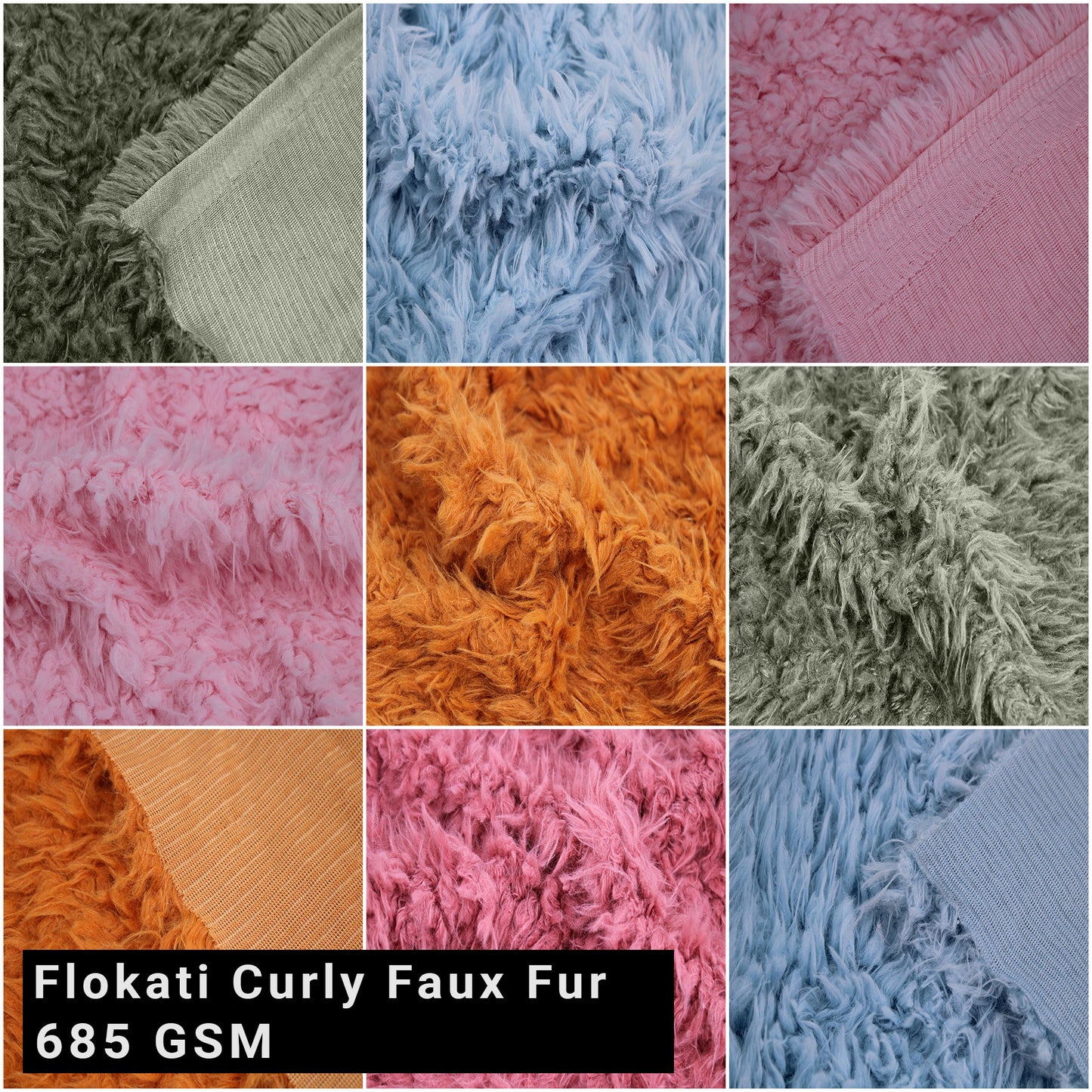 Multicolor for Sewing, Costumes, Apparel, Rugs, Throw Pillows, Crafts, Home Décor, Bedding, Backdrops & DIY Fabric by The Yard - Flokati Curly Faux Fur Cuddly, Short Pile - SKU 6716