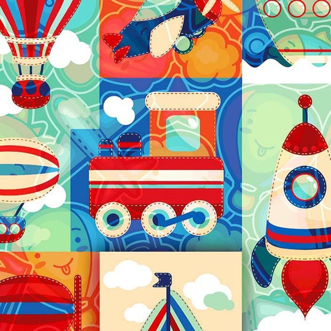 44" Wide 100% Cotton No Stretch Quilting Fabric-Printed Designs for Sewing, Clothing, Crafts, Accessories, Home Decor, and DIY Projects (Quilting Fabric-Children's Toy Collection)