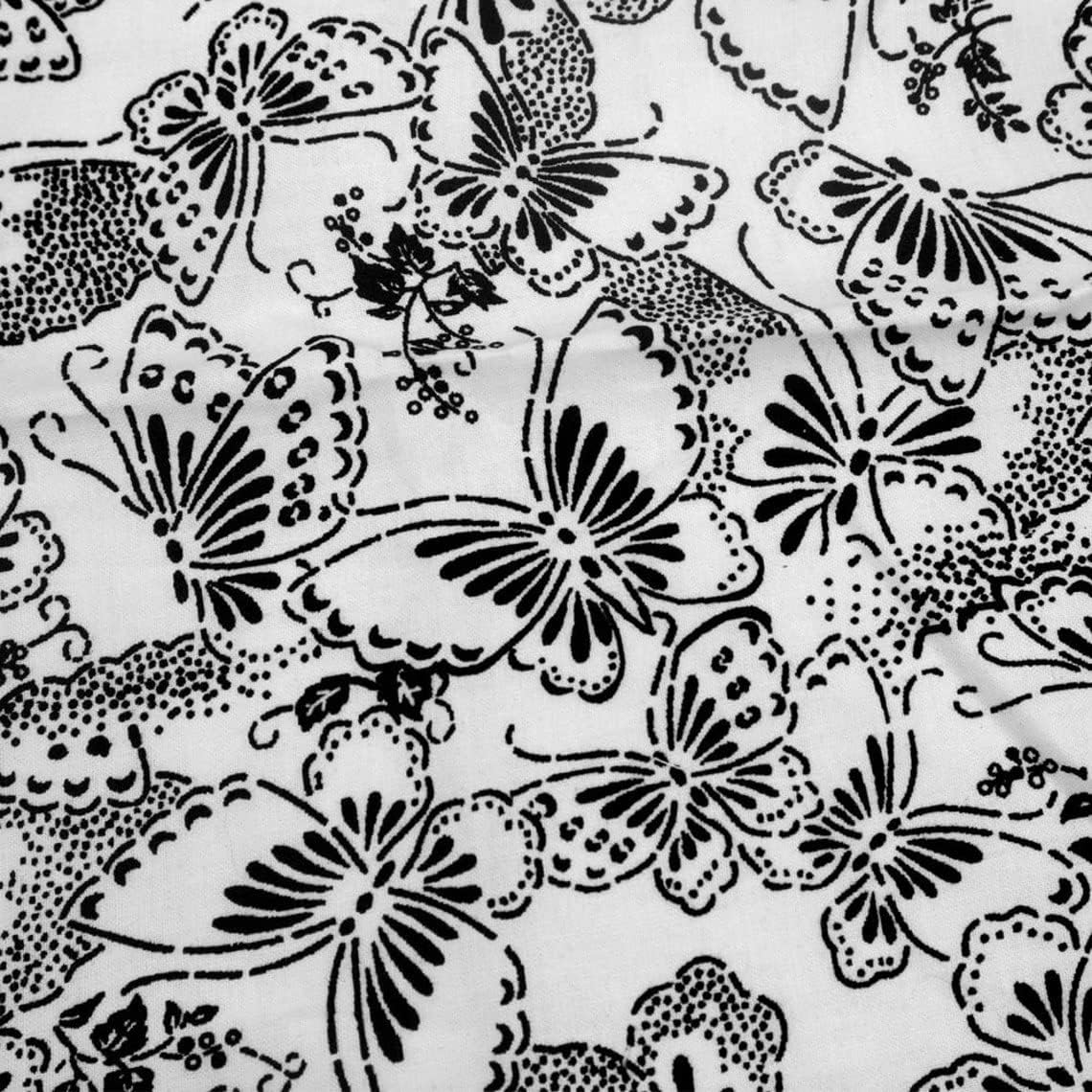 44" Wide 100% Cotton No Stretch Quilting Fabric-Printed Designs for Sewing, Clothing, Crafts, Accessories, Home Decor, and DIY Projects (Quilting Fabric-Black and White Collection)