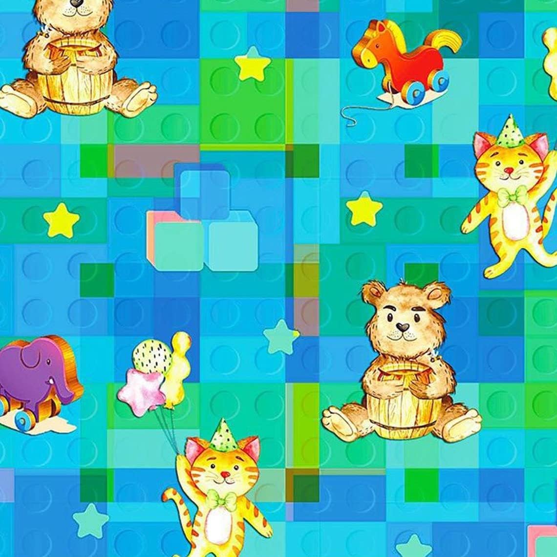44" Wide 100% Cotton No Stretch Quilting Fabric-Printed Designs for Sewing, Clothing, Crafts, Accessories, Home Decor, and DIY Projects (Quilting Fabric-Children's Toy Collection)
