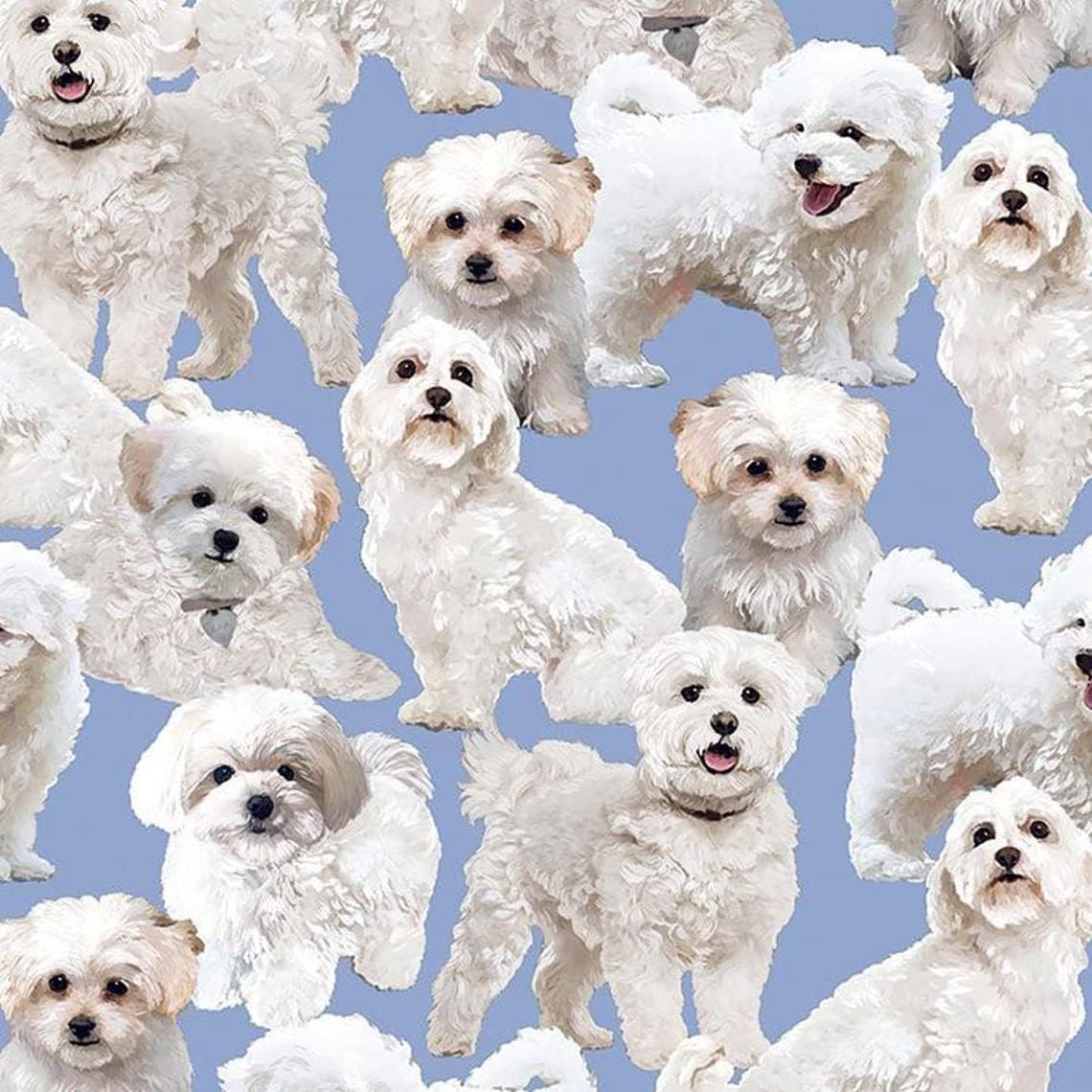 44" Wide 100% Cotton No Stretch Quilting Fabric-Printed Designs for Sewing, Clothing, Crafts, Accessories, Home Decor,  and DIY Projects (Quilting Fabric- Dog Collection)