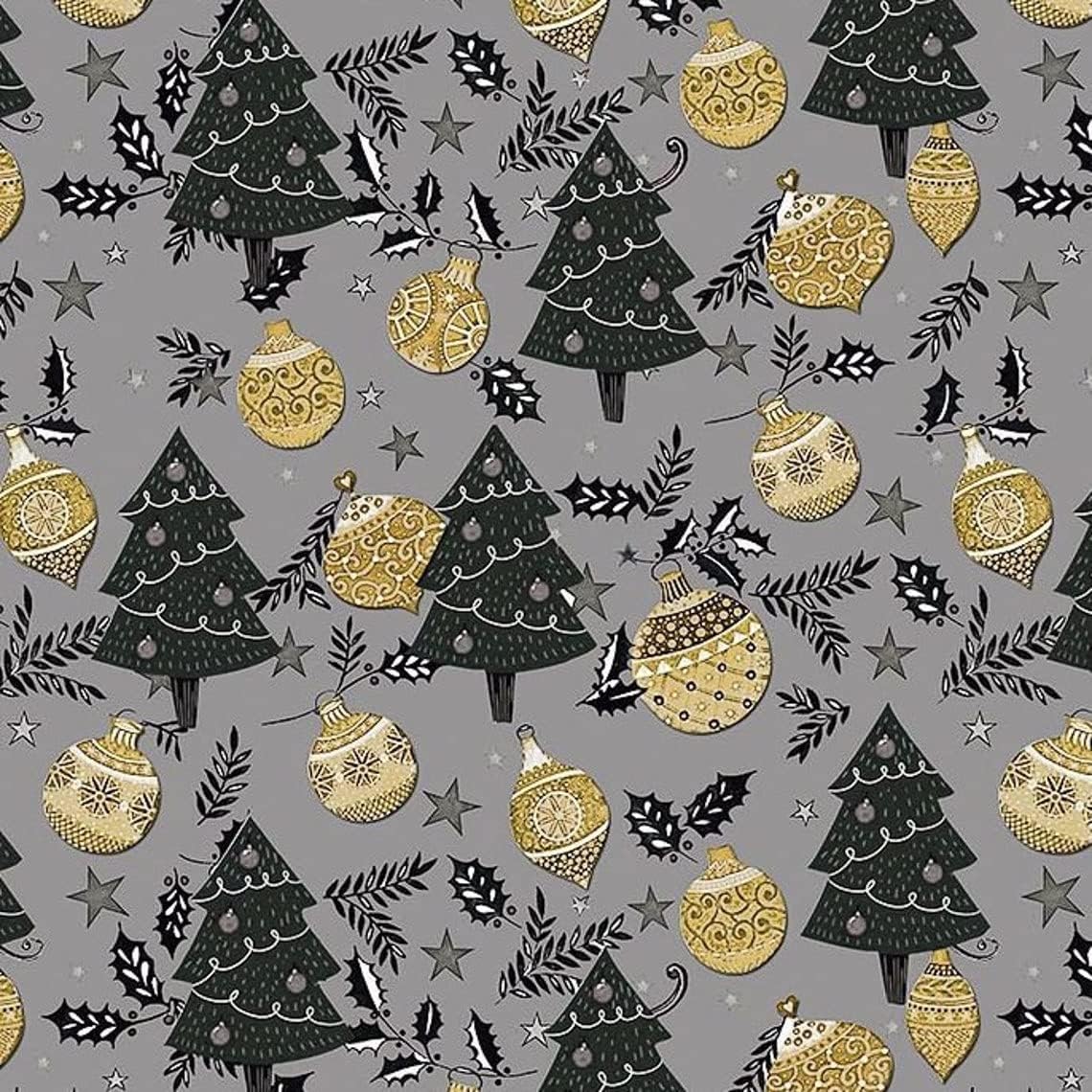 44" Wide 100% Cotton No Stretch Quilting Fabric-Printed Designs for Sewing, Clothing, Crafts, Accessories, Home Decor, and DIY Projects (Quilting Fabric-Christmas Collection)
