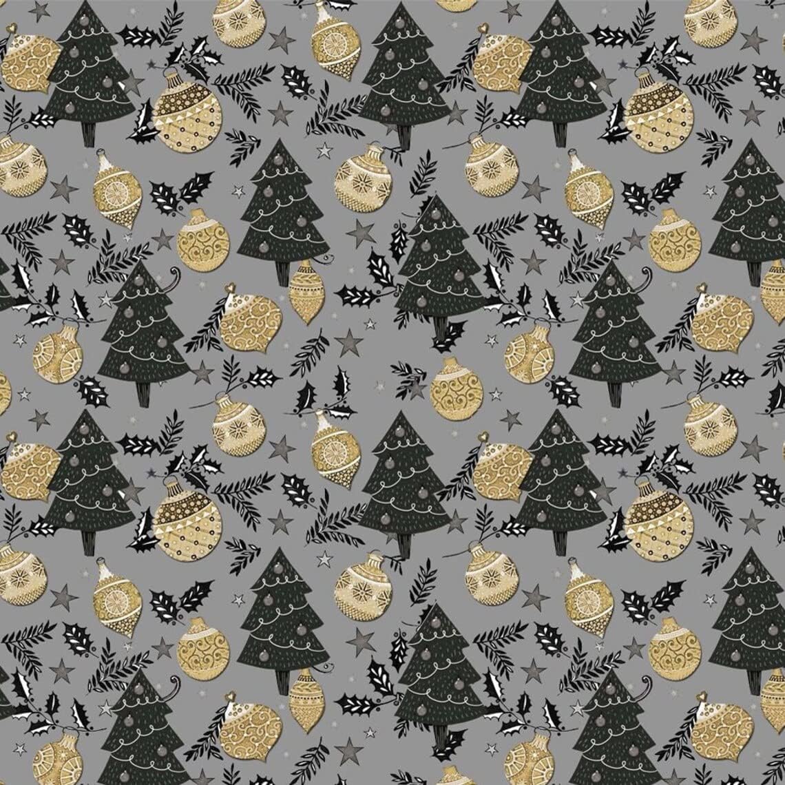 44" Wide 100% Cotton No Stretch Quilting Fabric-Printed Designs for Sewing, Clothing, Crafts, Accessories, Home Decor, and DIY Projects (Quilting Fabric-Christmas Collection)