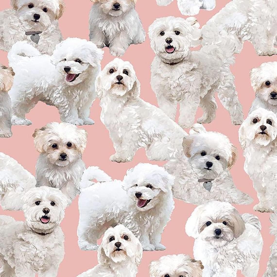 44" Wide 100% Cotton No Stretch Quilting Fabric-Printed Designs for Sewing, Clothing, Crafts, Accessories, Home Decor,  and DIY Projects (Quilting Fabric- Dog Collection)