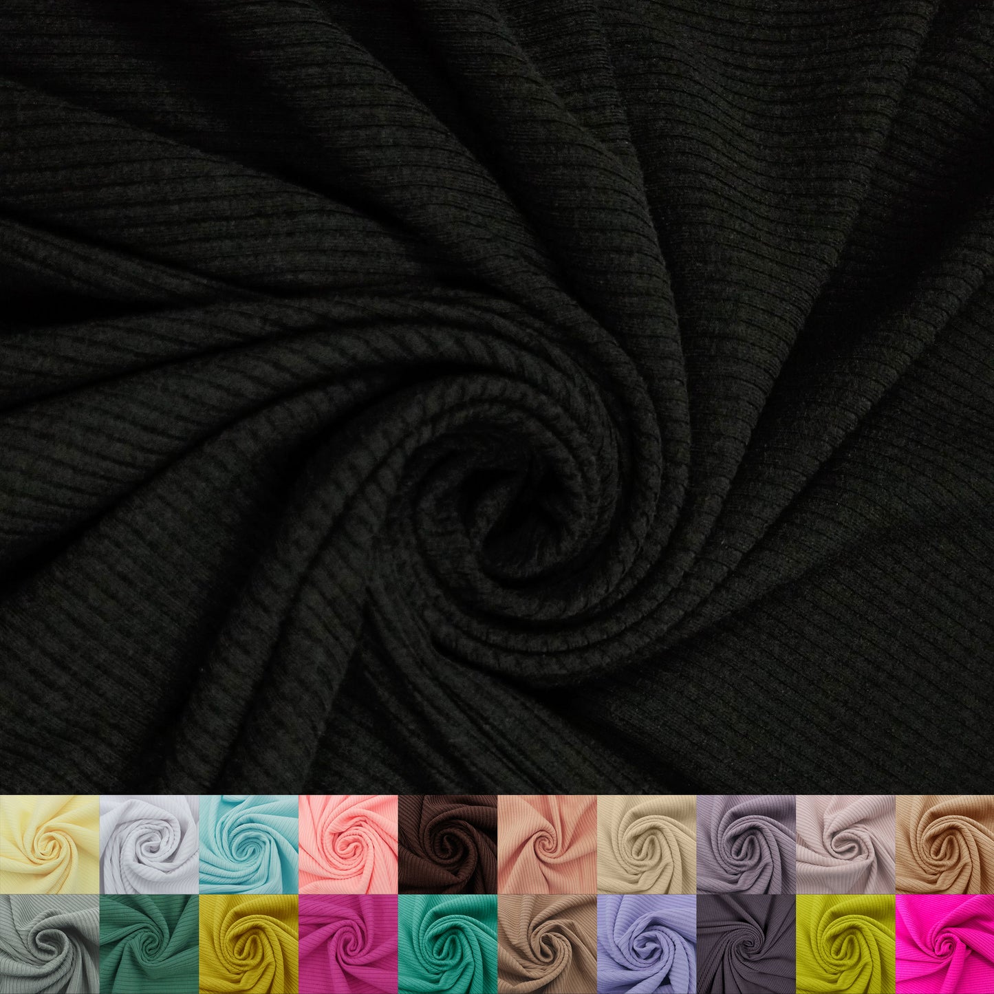 53" Width Polyester Rayon Spandex 4X2 Rib Knit Fabric by the Yard - (SKU-774)