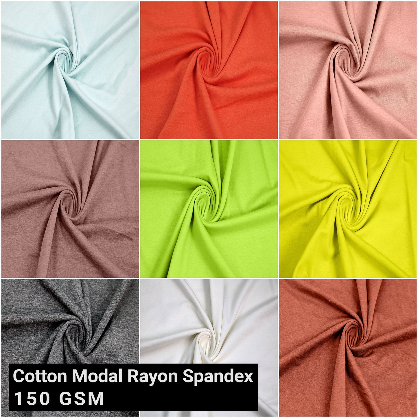 Multicolor Ideal for T-Shirts, Dresses, Leggings & Baby Clothes Fabric by the Yard - 60" Wide Cotton Modal Rayon Spandex  - 150 GSM, Lightweight, 2-Way Stretch, Breathable, - SKU 791