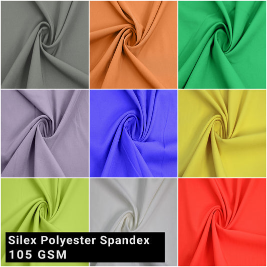 59" Wide Poly Spandex Silex Fabric by the Yard - Lightweight 105 GSM - 2-Way Stretch Woven for Dresses, Apparel, Tops, Skirts, Scarves, Home Decor, DIY & Crafts (SKU-793)