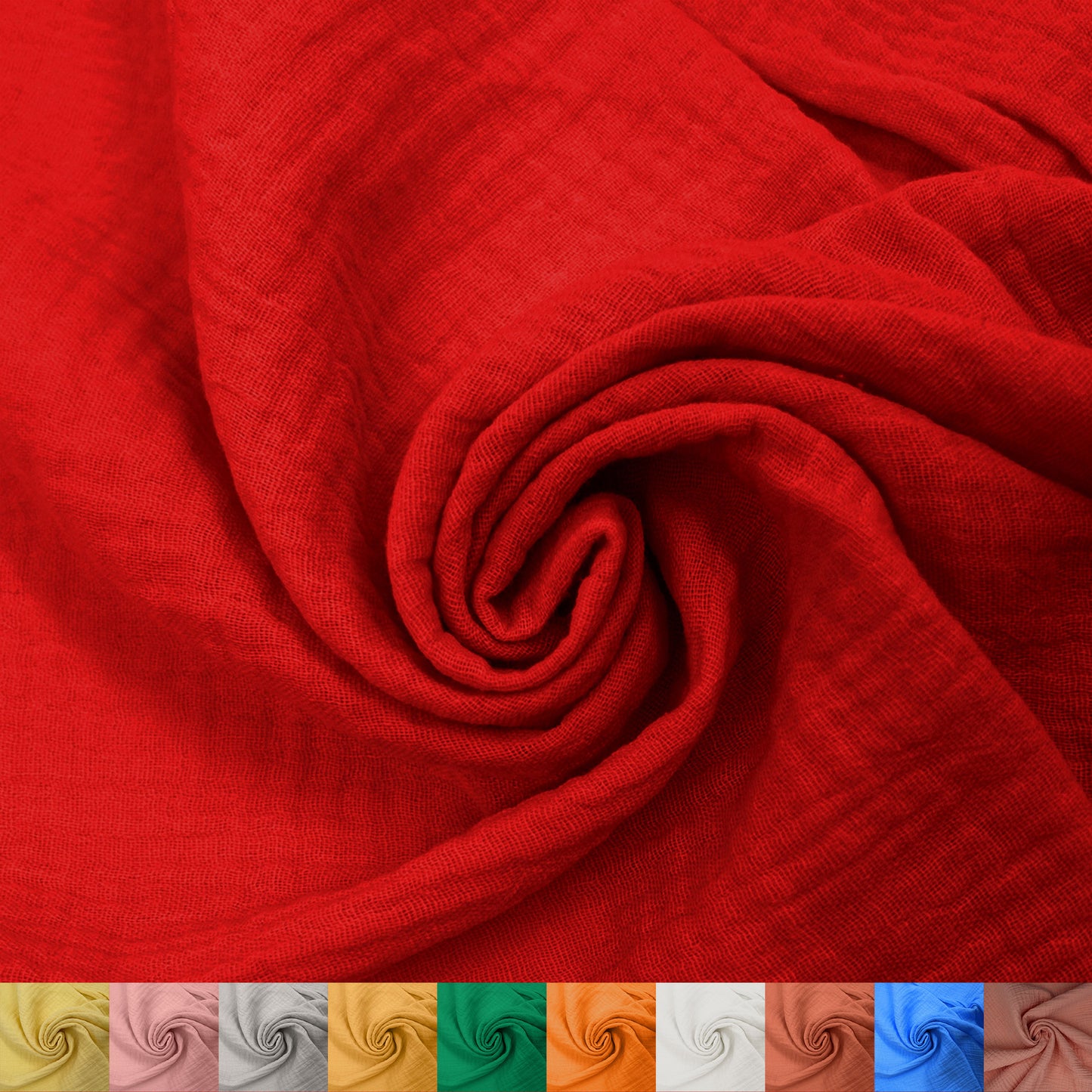 Multicolor Apparel, Clothing, Headbands, Decorations, Drapery & DIY Fabric by the Yard - 130 GSM,55" Wide 100% Cotton Gauze, Lightweight, 2-Way Stretch, Soft & Breathable - SKU 795