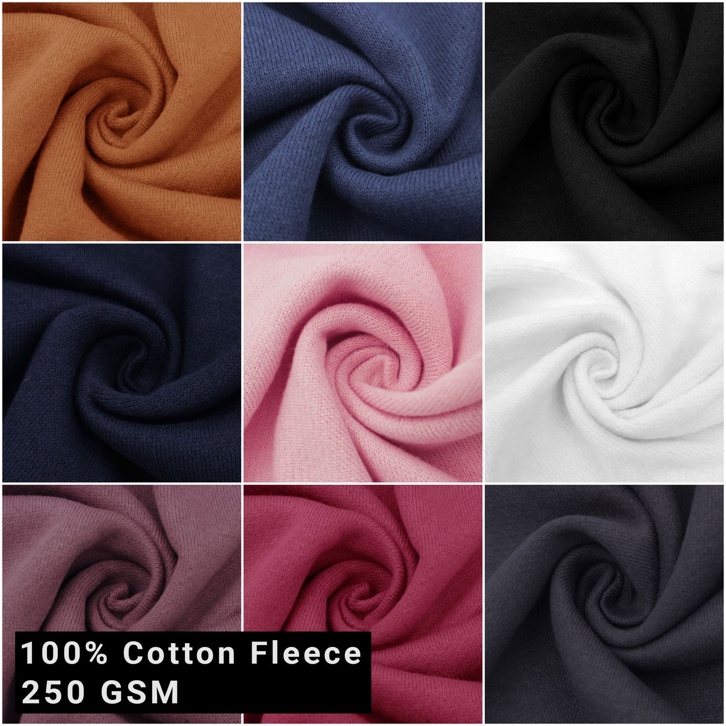 Multicolor Apparel, Jackets, Hoodies, Home Decor, And Crafts Fabric By The Yard (280 GSM) - 65" Wide 100% Cotton Fleece, Medium Weight, 2-Way Stretch, Soft & Breathable - ( SKU 815)