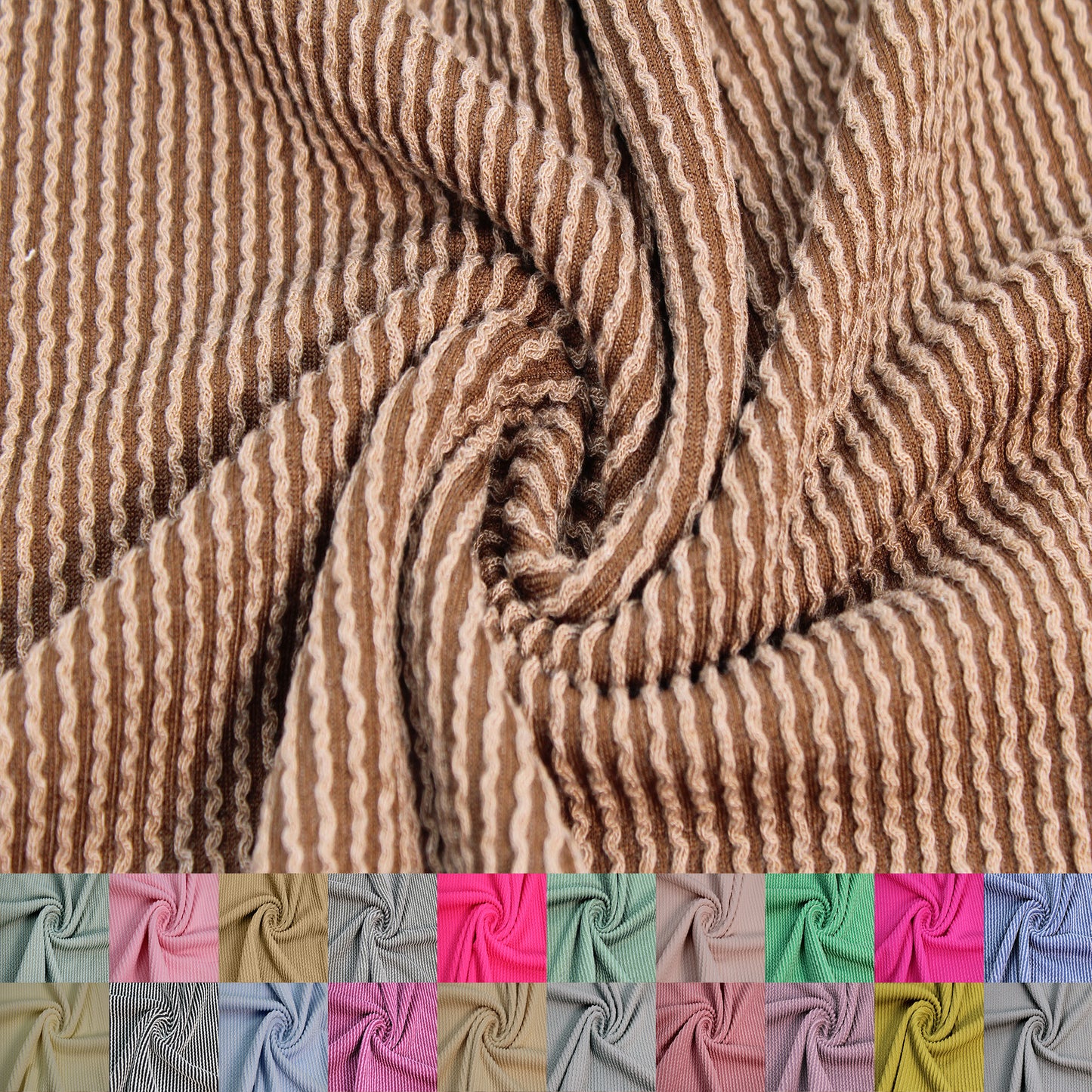 Multicolor  Ideal for Clothing, Drapery, Tops & DIY Fabric by the Yard - 240 GSM,57" Wide Poly Rayon Spandex Rib Knit -  Medium Weight, Soft & Breathable, 4-Way Stretch- SKU 832
