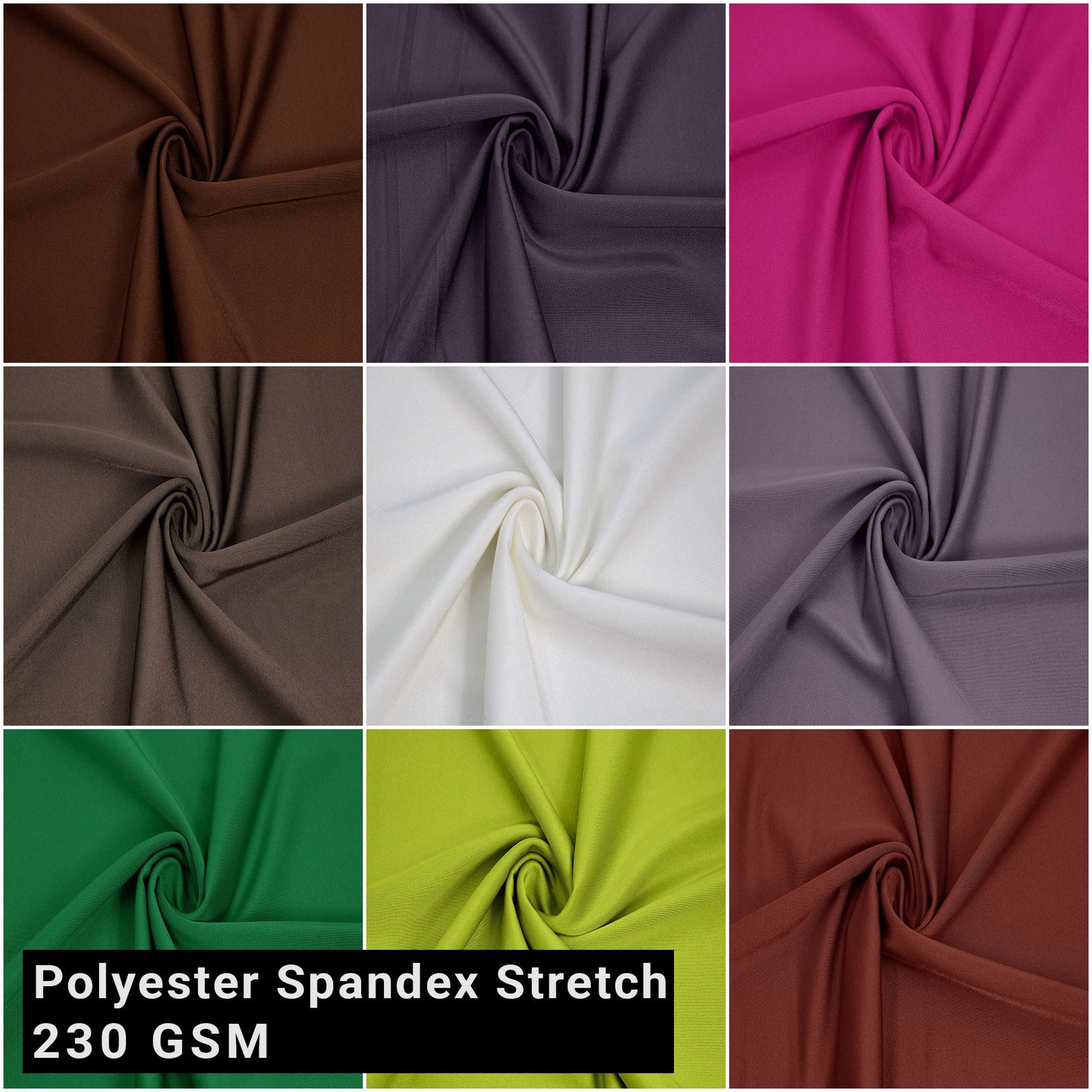 59" Polyester Spandex Stretch Fabric by the Yard - 230gsm - (SKU-834)