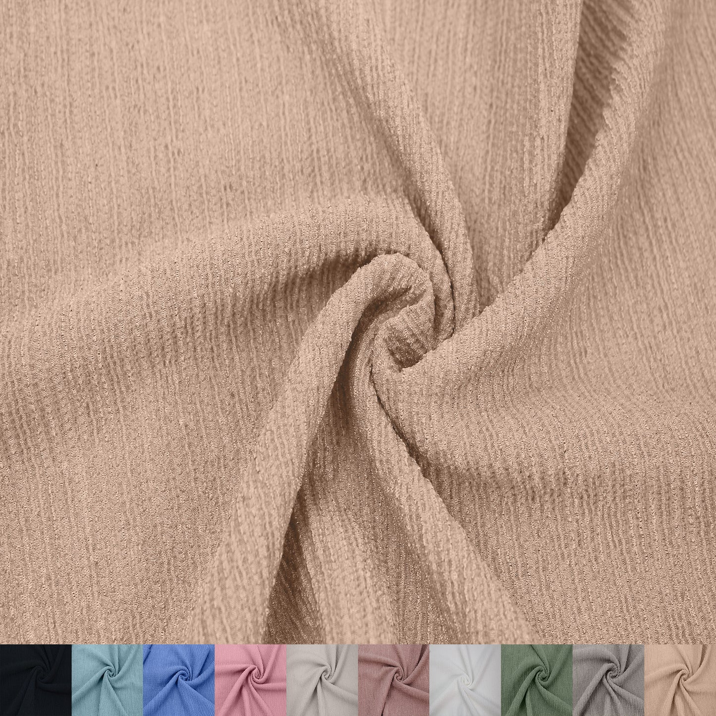 60" Wide-Poly Spandex-Crinkled Venice Textured Stretch Fabric by the Yard-for Apparel, Clothing, Accessories, Headbands, Drapery, Decorations, and DIY Projects (SKU-880)