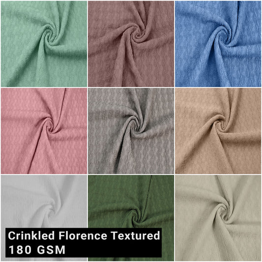 Multicolor Apparel, Accessories, Headbands, Drapery, Decorations, and DIY Fabric By The Yard- 60" Wide Crinkled Florence Textured-Polyester Spandex, Stretchable - SKU 881
