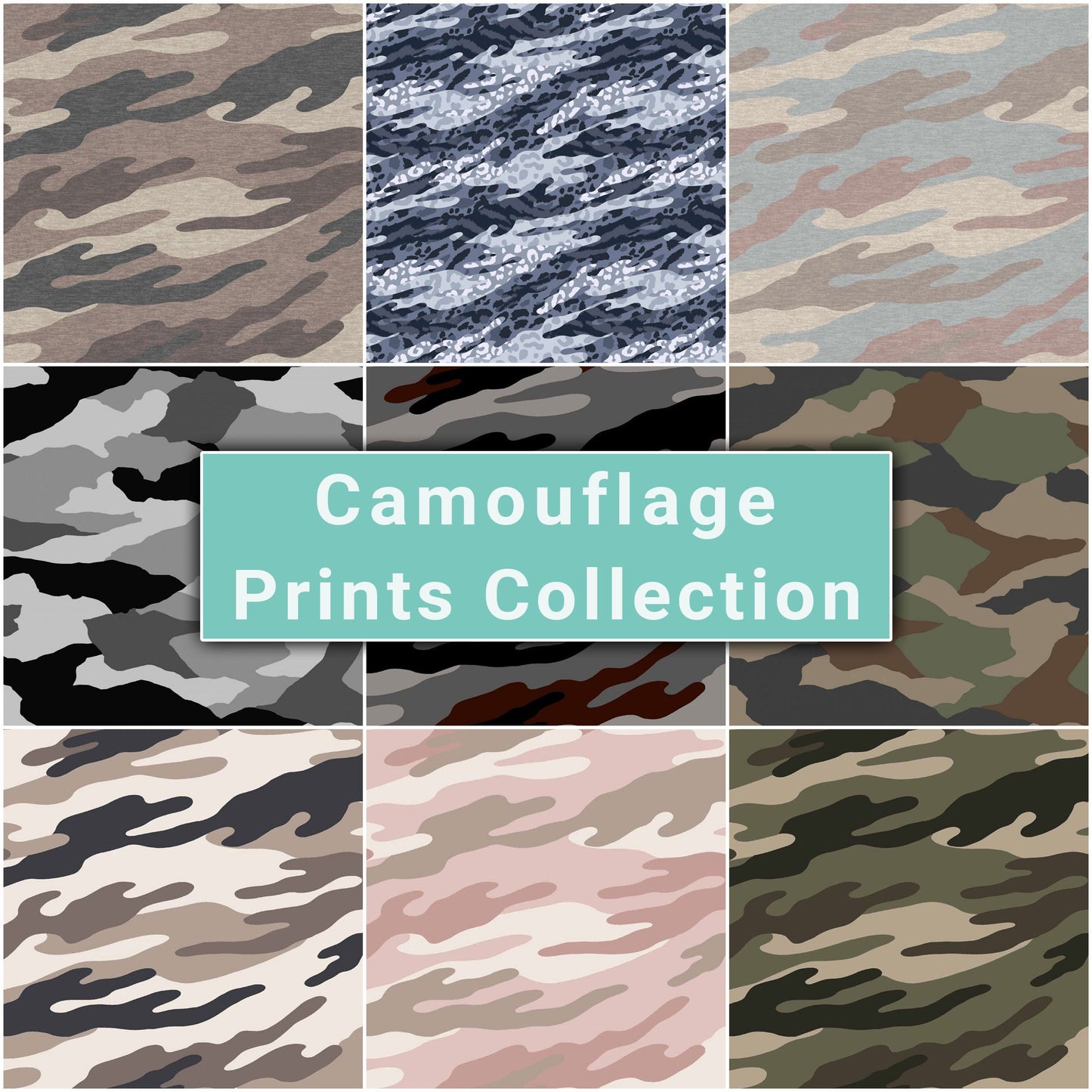 Camouflage Print Fabric Collection