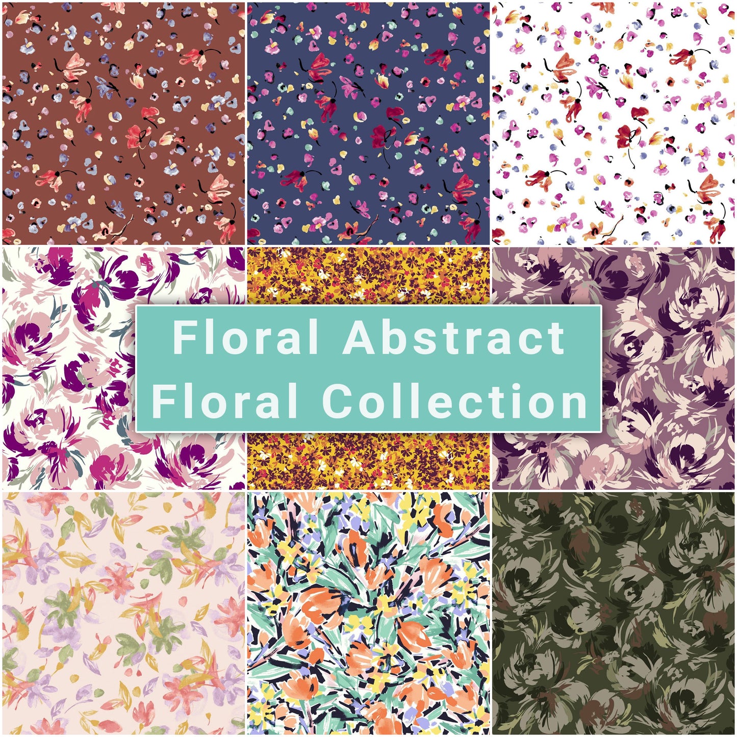 Printed Floral Abstract - Floral Fabric Collection