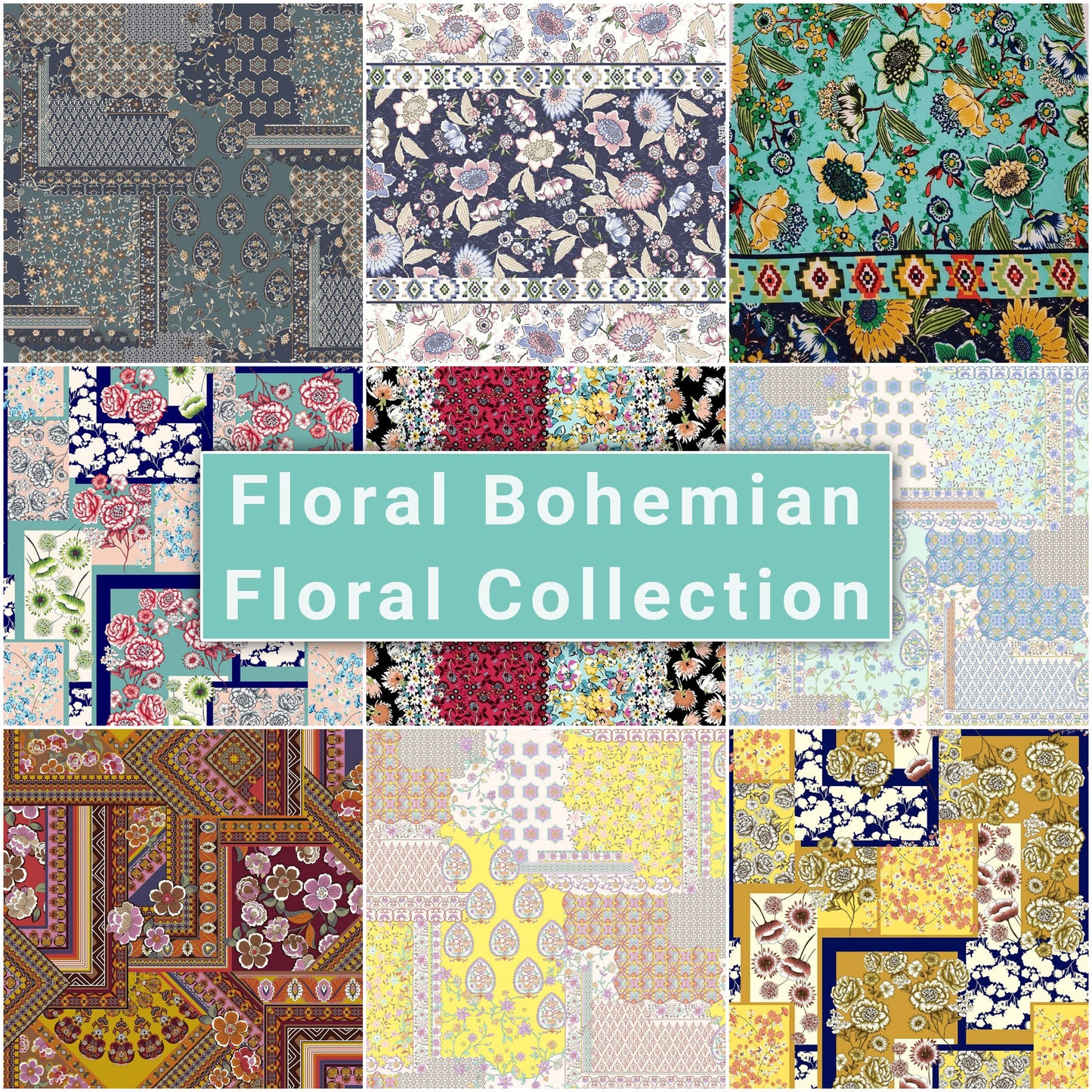 Printed Floral Bohemian - Floral Fabric Collection