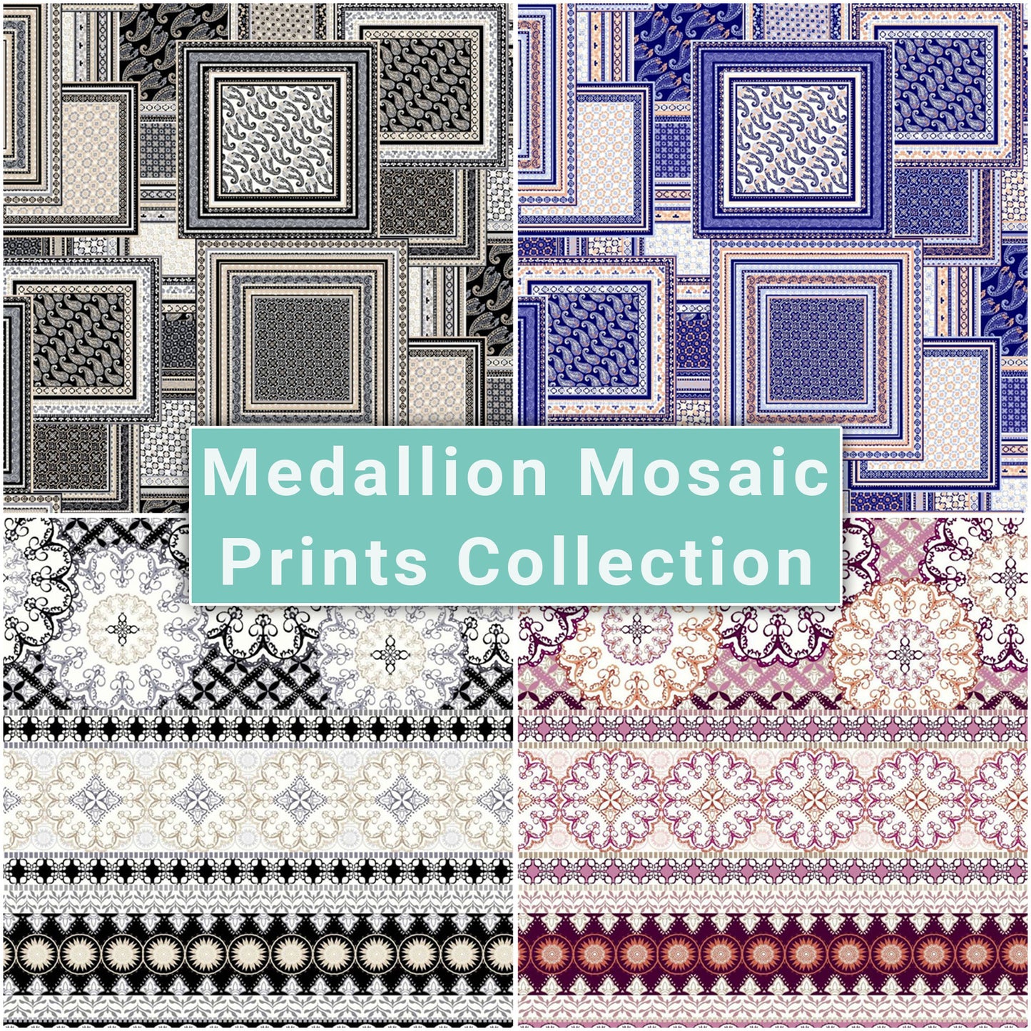 Medallion Mosaic Print Fabric Collection