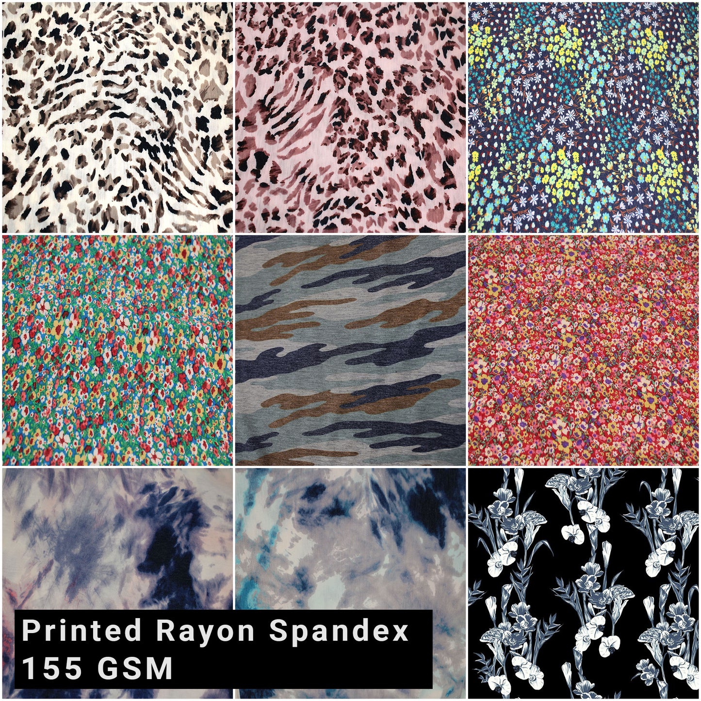 60"Printed Light-Weight Rayon Spandex Jersey Knit Fabric by the Yard -155 GSM - Lightweight, Soft, & Breathable Material for Dresses, Scarves & Sewing Projects (SKU-400)