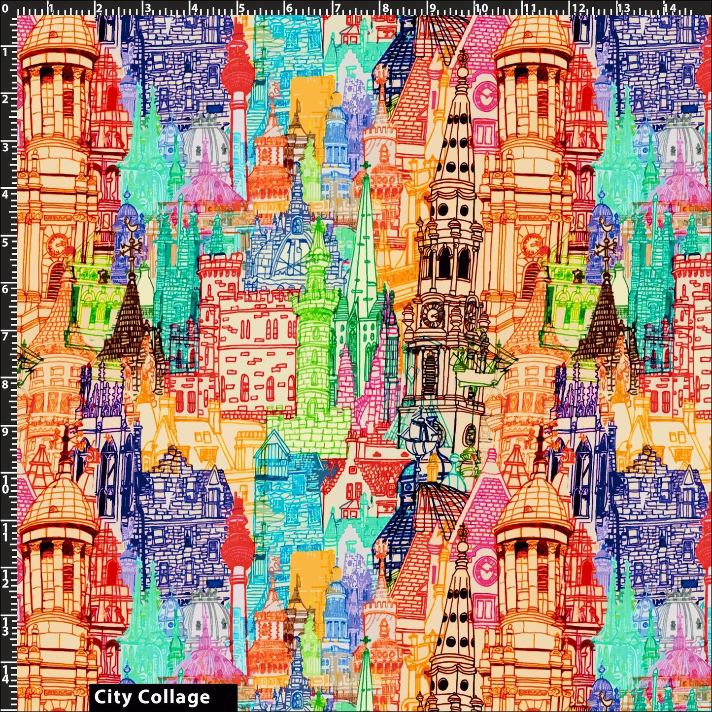 44" Wide 100% Cotton No Stretch Quilting Fabric-Printed Designs for Sewing, Clothing, Crafts, Accessories, Home Decor, and DIY Projects (Quilting Fabric- City Scape Collection)