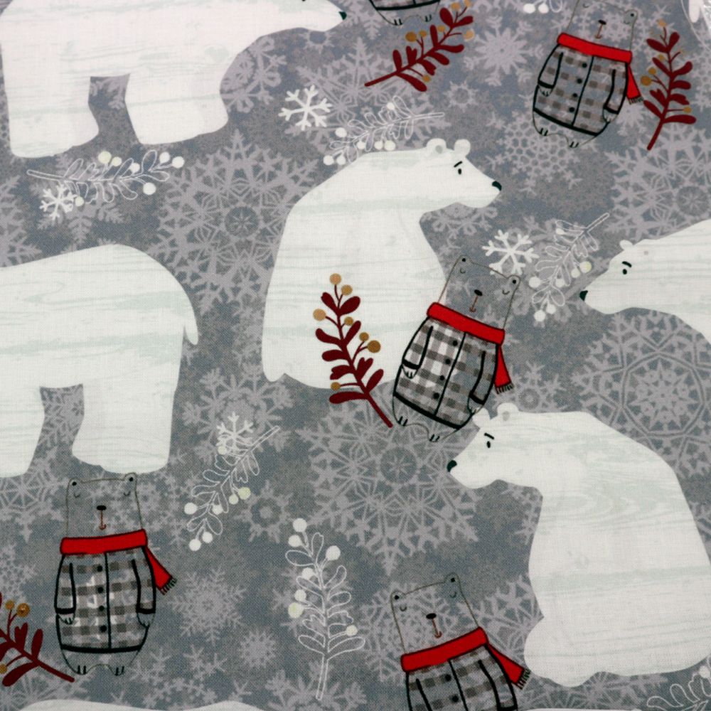 44" Wide 100% Cotton No Stretch Quilting Fabric-Printed Designs for Sewing, Clothing, Crafts, Accessories, Home Decor, and DIY Projects (Quilting Fabric-Christmas Collection)
