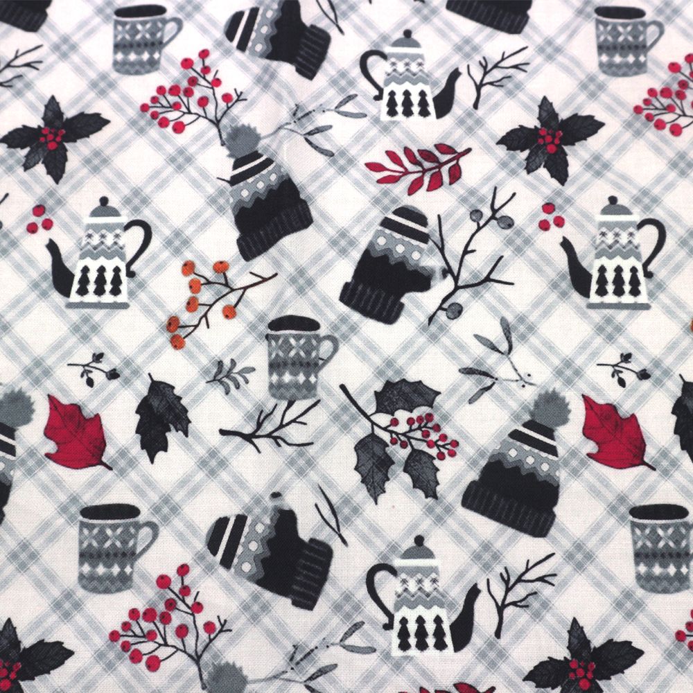 44" Wide 100% Cotton No Stretch Quilting Fabric-Printed Designs for Sewing, Clothing, Crafts, Accessories, Home Decor, and DIY Projects (Quilting Fabric-Christmas Collection)