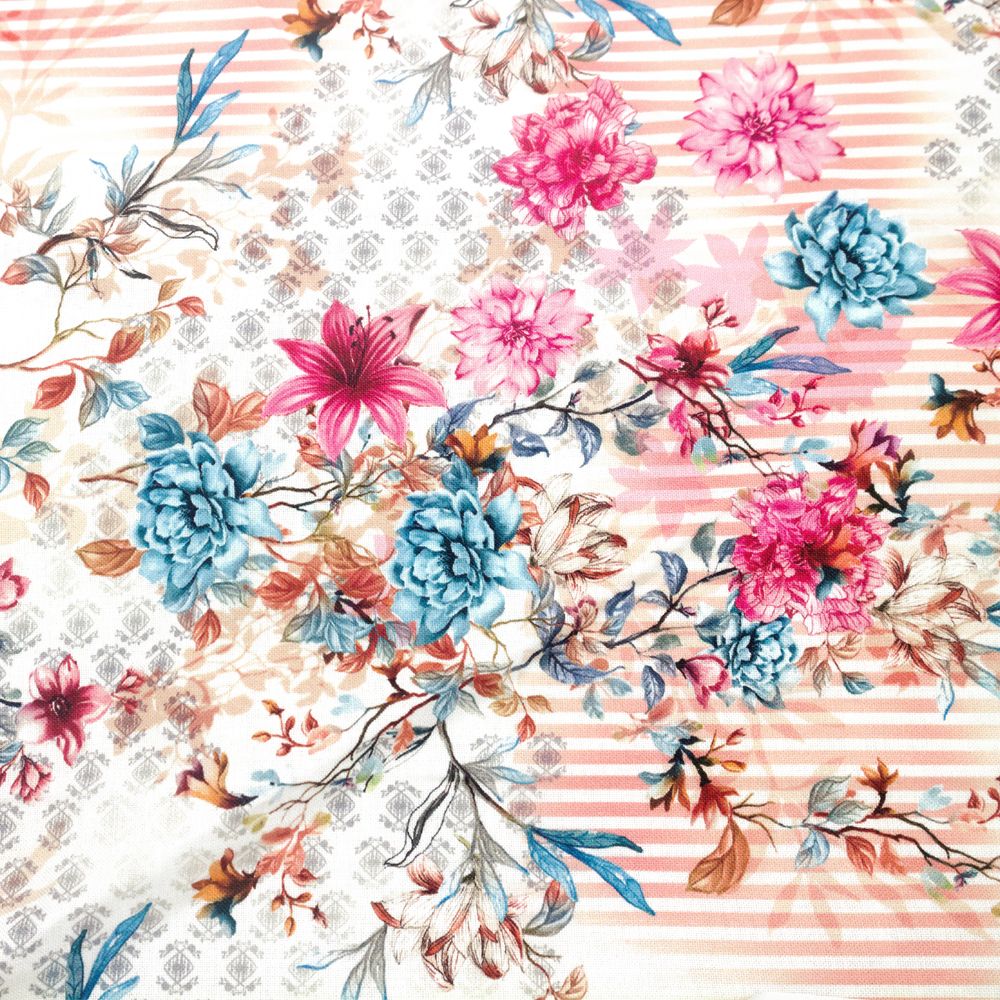 44" Wide 100% Cotton No Stretch Quilting Fabric-Printed Designs for Sewing, Clothing, Crafts, Accessories, Home Decor, and DIY Projects (Quilting Fabric- Floral Collection)