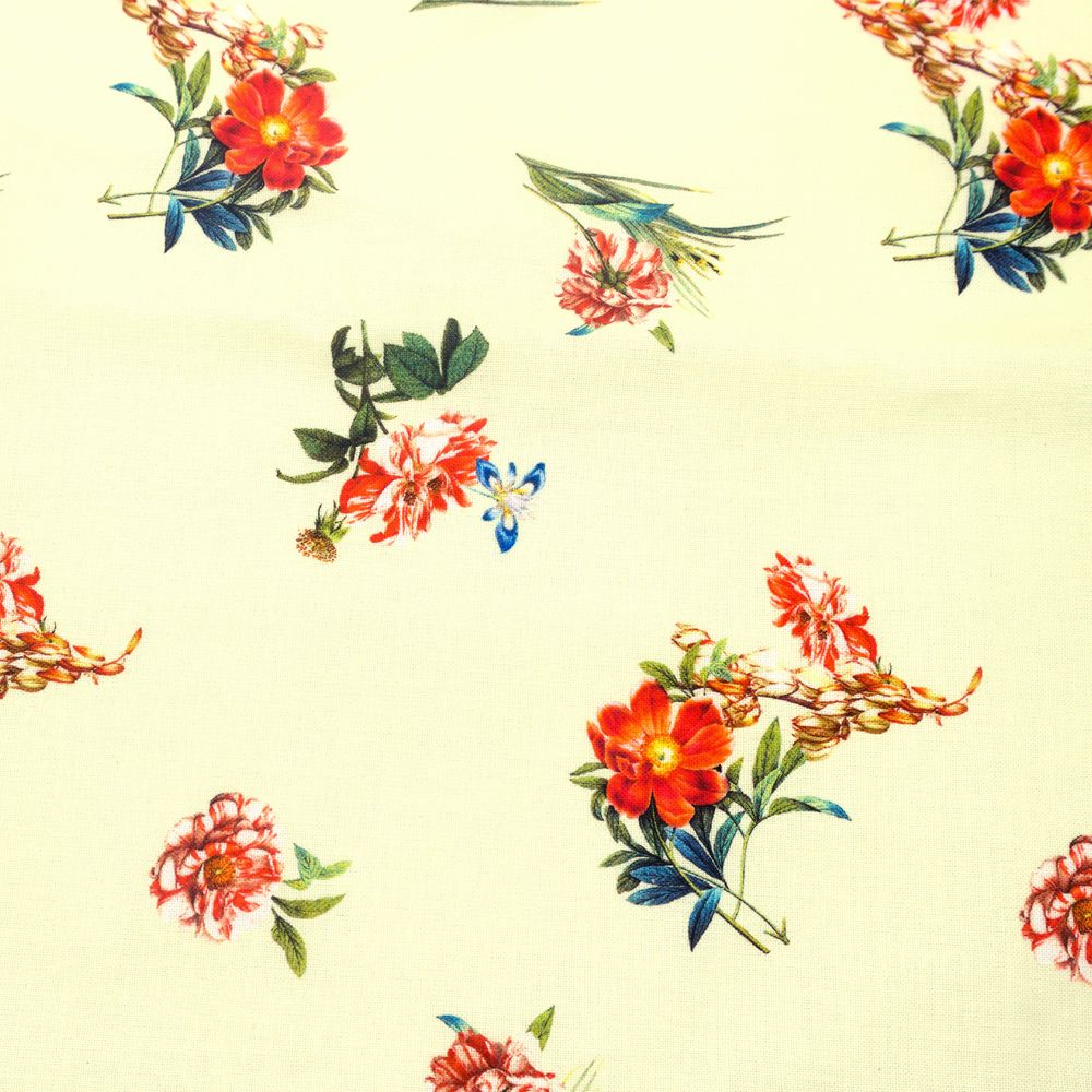 44" Wide 100% Cotton No Stretch Quilting Fabric-Printed Designs for Sewing, Clothing, Crafts, Accessories, Home Decor, and DIY Projects (Quilting Fabric- Floral Collection)