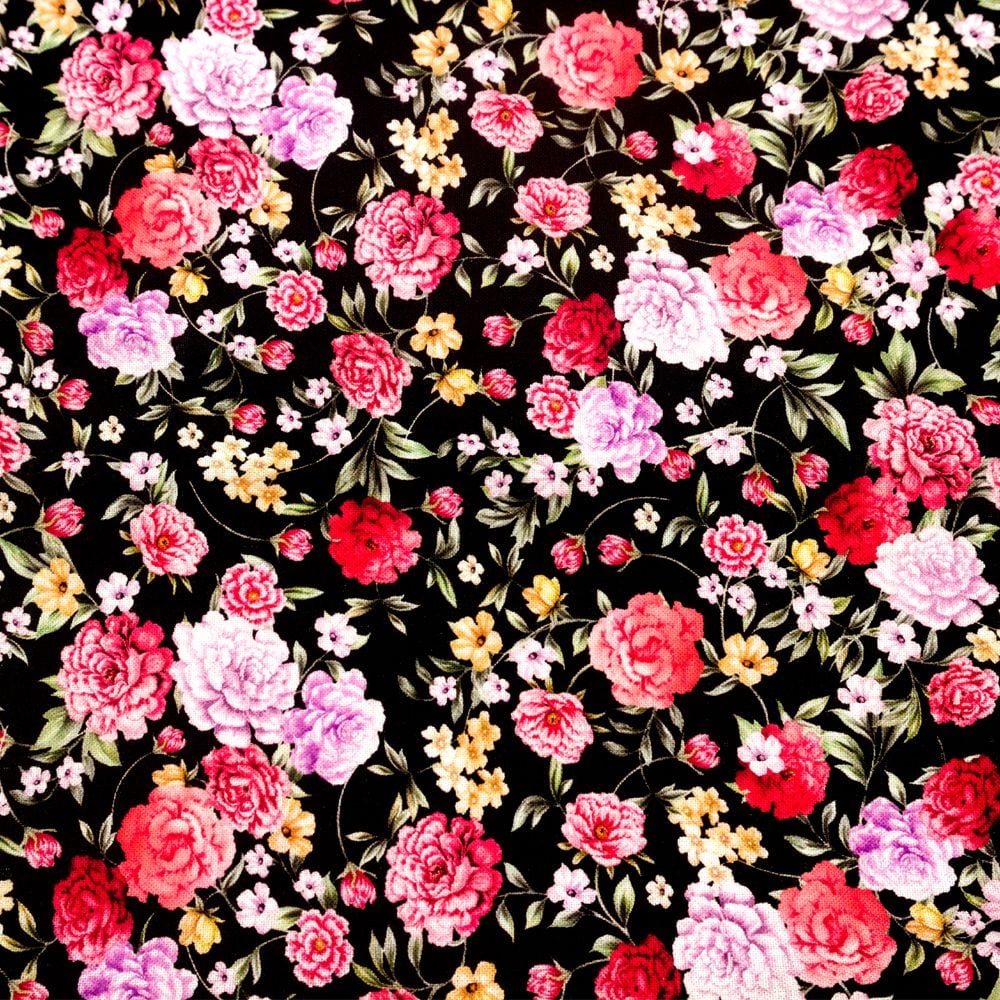 44" Wide 100% Cotton No Stretch Quilting Fabric-Printed Designs for Sewing, Clothing, Crafts, Accessories, Home Decor, and DIY Projects (Quilting Fabric- Floral Collection)