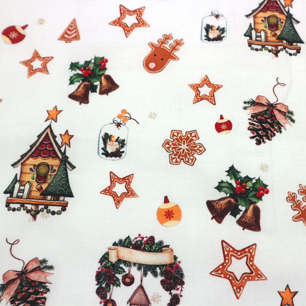 44" Wide 100% Cotton No Stretch Quilting Fabric-Printed Designs for Sewing, Clothing, Crafts, Accessories, Home Decor, and DIY Projects (Quilting Fabric-Christmas Collection)