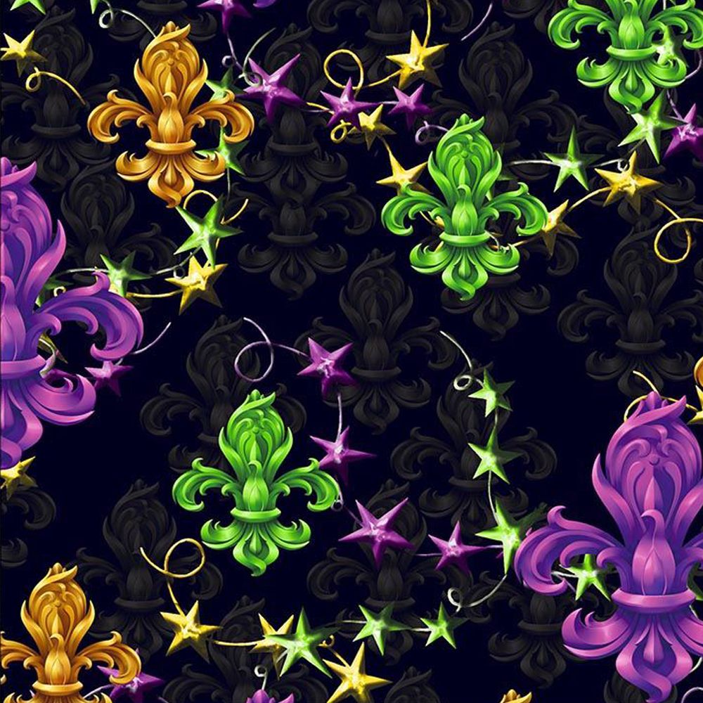 44" Wide 100% Cotton No Stretch Quilting Fabric-Printed Designs for Sewing, Clothing, Crafts, Accessories, Home Decor, and DIY Projects (Quilting Fabric- Mardi Gras Collection)