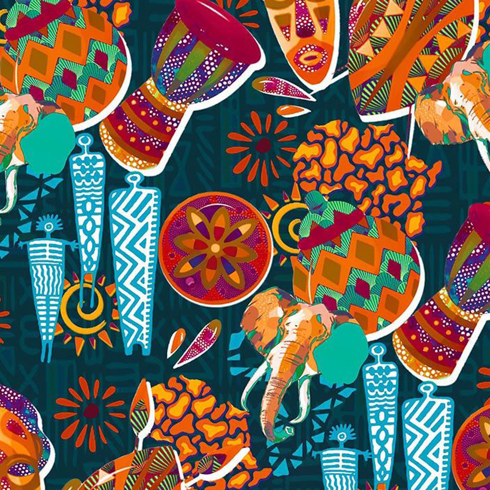 44" Wide 100% Cotton No Stretch Quilting Fabric-Printed Designs for Sewing, Clothing, Crafts, Accessories, Home Decor, and DIY Projects (Quilting Fabric-African Prints Collection)