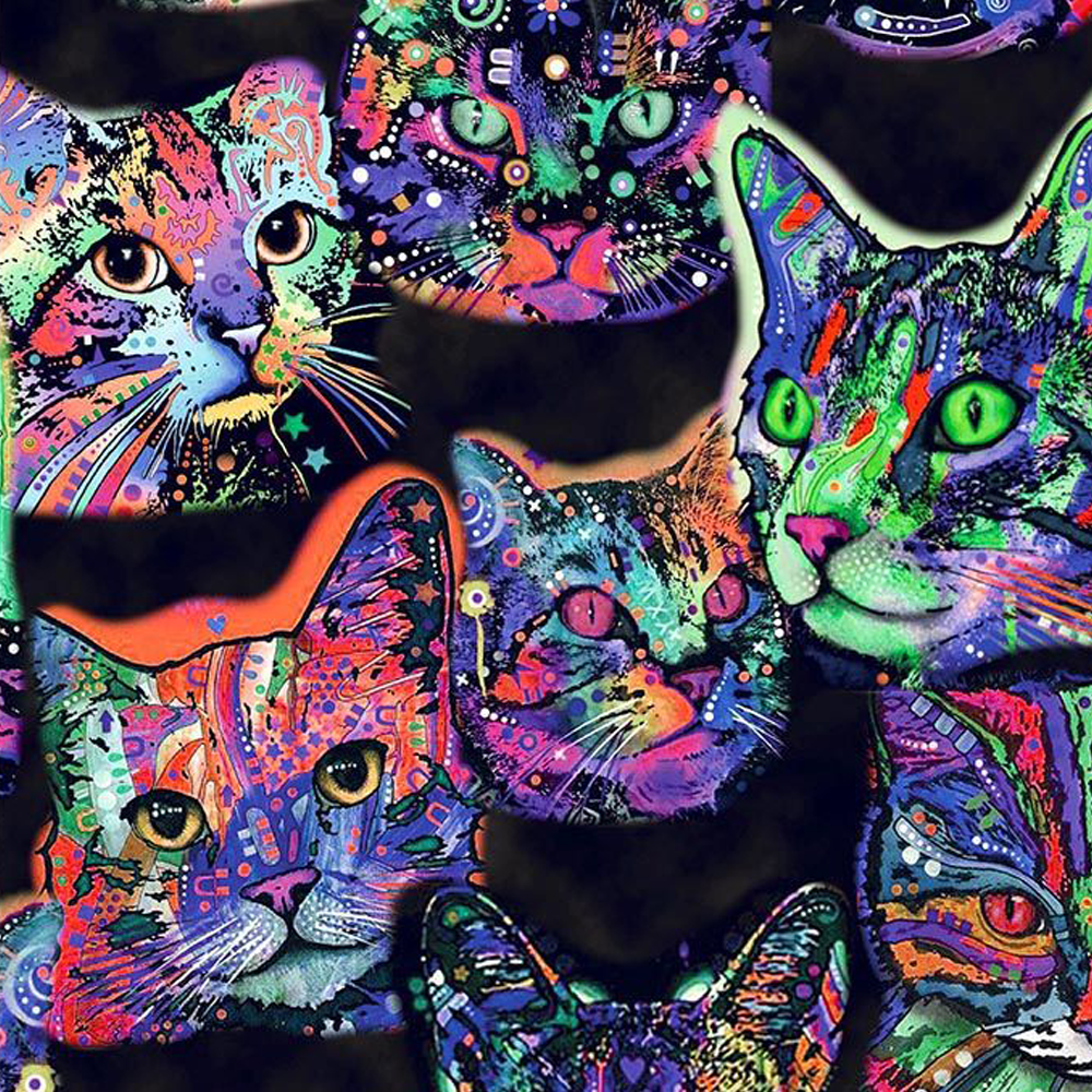 44" Wide 100% Cotton No Stretch Quilting Fabric-Printed Designs for Sewing, Clothing, Crafts, Accessories, Home Decor,  and DIY Projects (Quilting Fabric- Cats Collection)